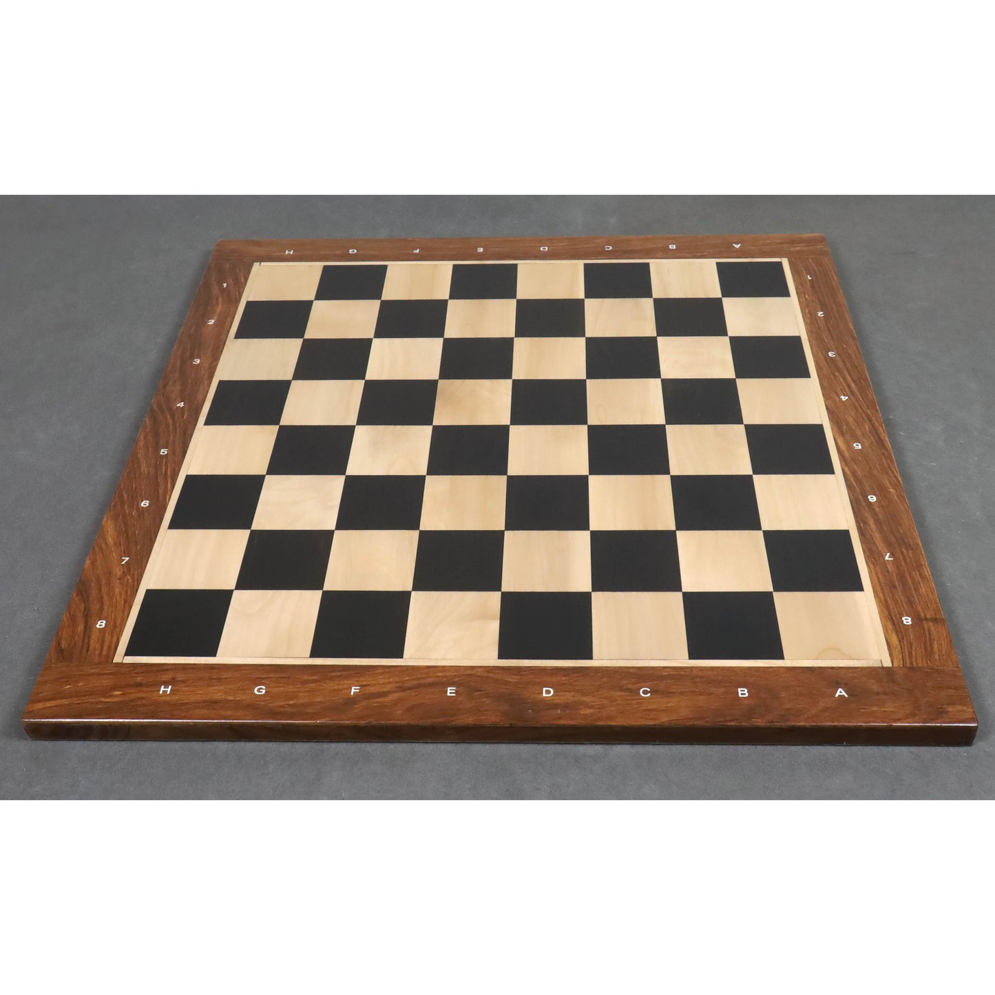 23" Large Solid Ebony & Maple Wood Chessboard 60 mm Square - Algebraic notations