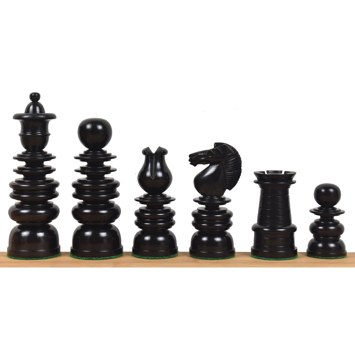 4.3" St. George Pre-Staunton Calvert Chess Set- Chess Pieces Only-Antiqued Boxwood And Ebony