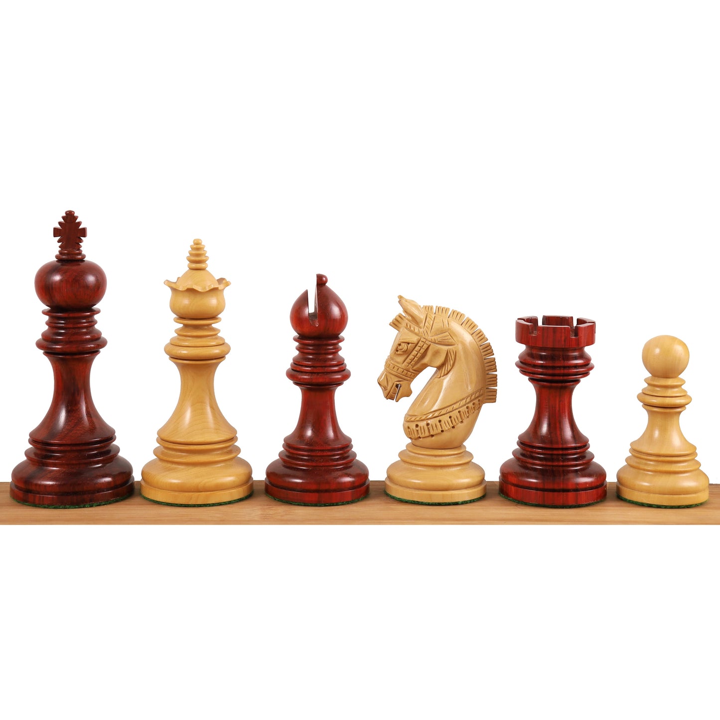 4.1″ Stallion Staunton Luxury Chess Set- Chess Pieces Only Triple Weighted Bud Rose Wood