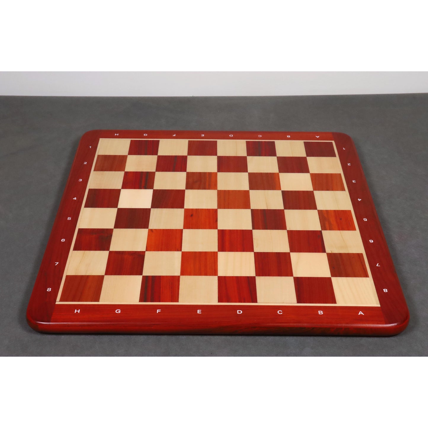 21" Chess board -Solid Bud Rosewood and Maple- 55 mm square- Algebraic Notations