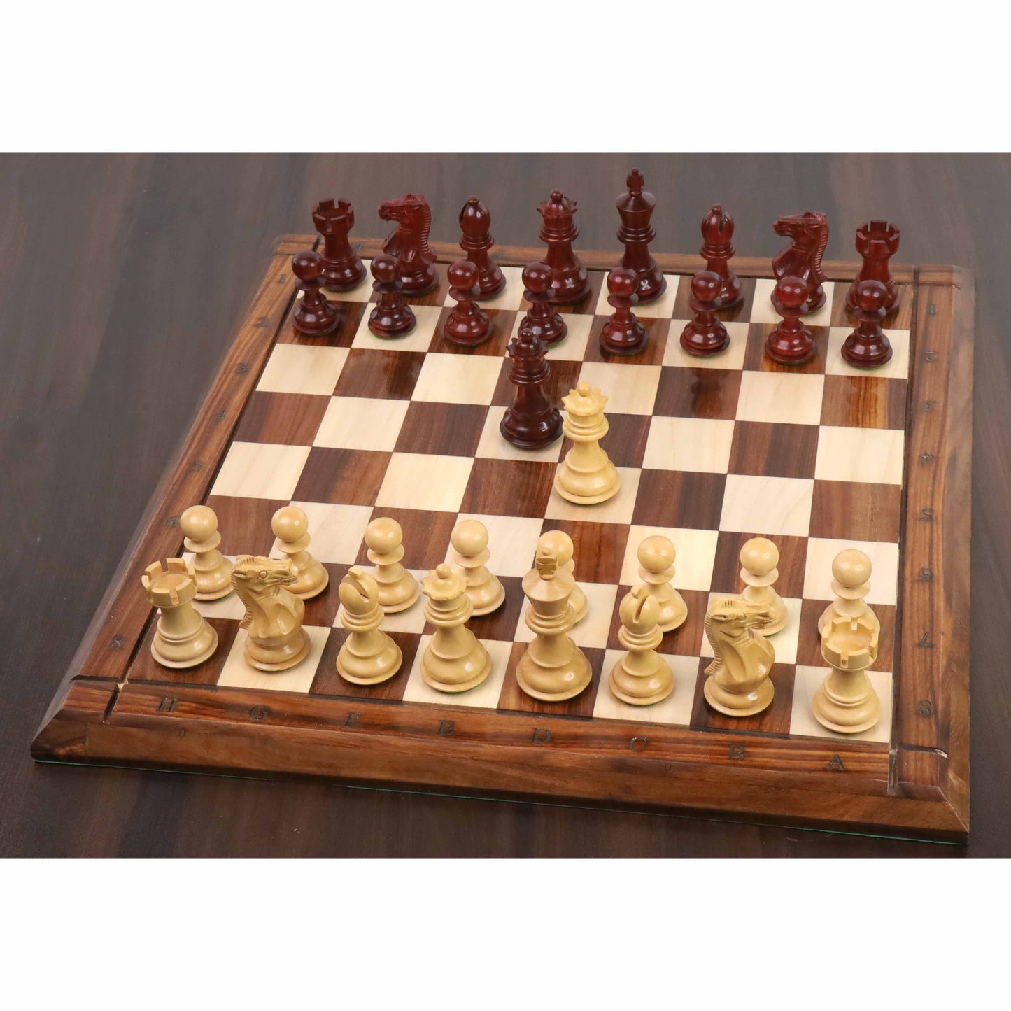 3.1" Pro Staunton Luxury Chess Set- Chess Pieces Only - Triple Weighted Bud Rose Wood