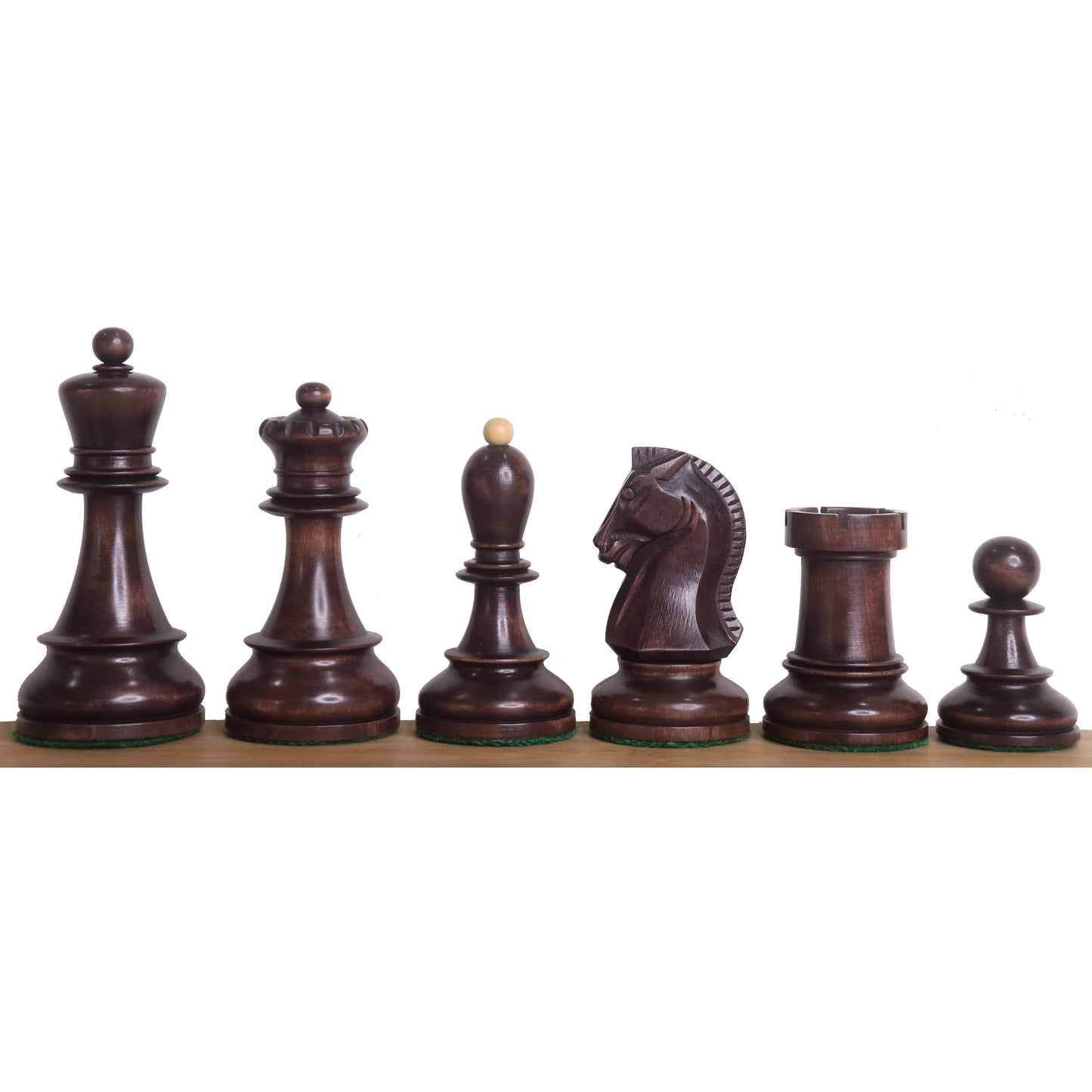 1950s' Fischer Dubrovnik Chess Set- Chess Pieces Only - Unweighted Base - Mahogany Stained Boxwood