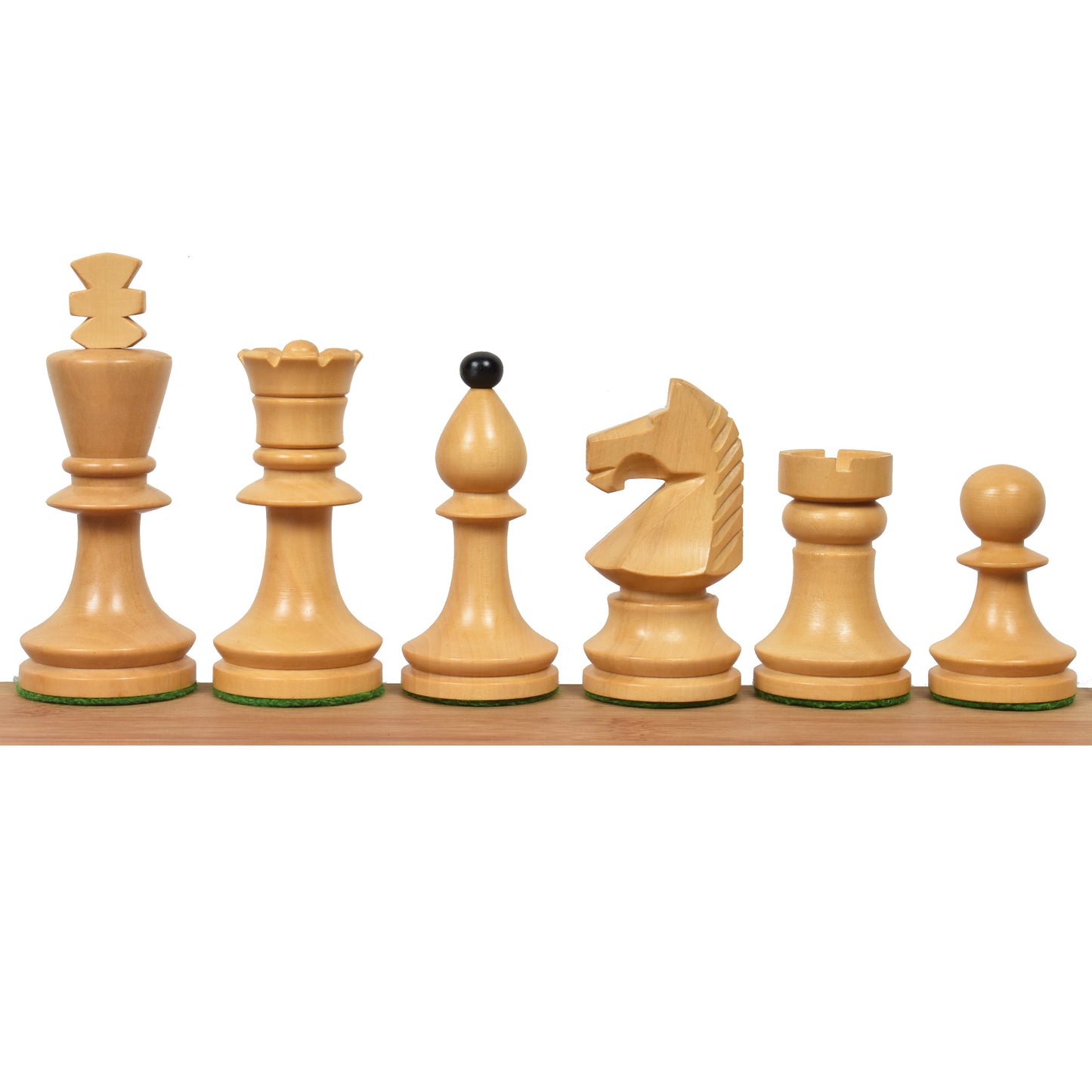 3.8" Romanian Hungarian Chess Set- Chess Pieces Only - Weighted Ebonised Boxwood