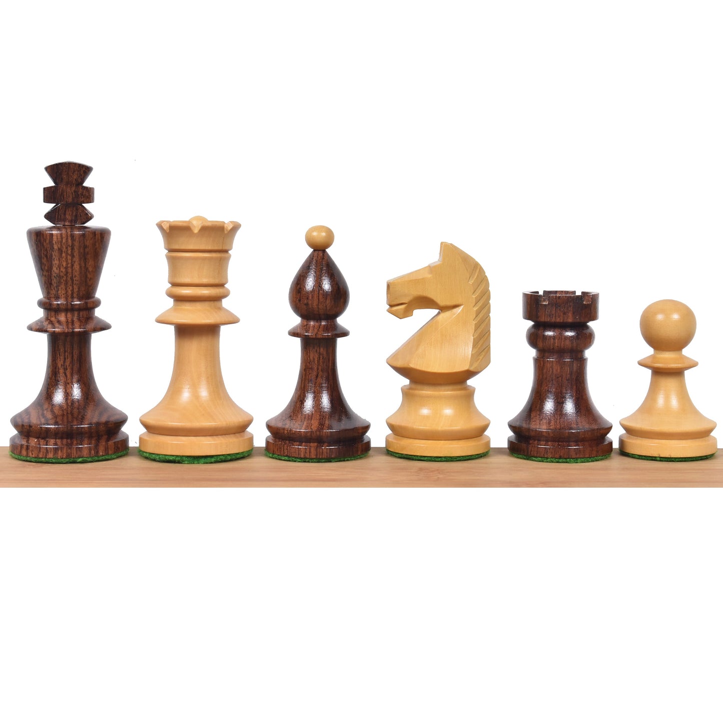 3.8" Romanian Hungarian Tournament Chess Set- Chess Pieces Only - Weighted Rosewood