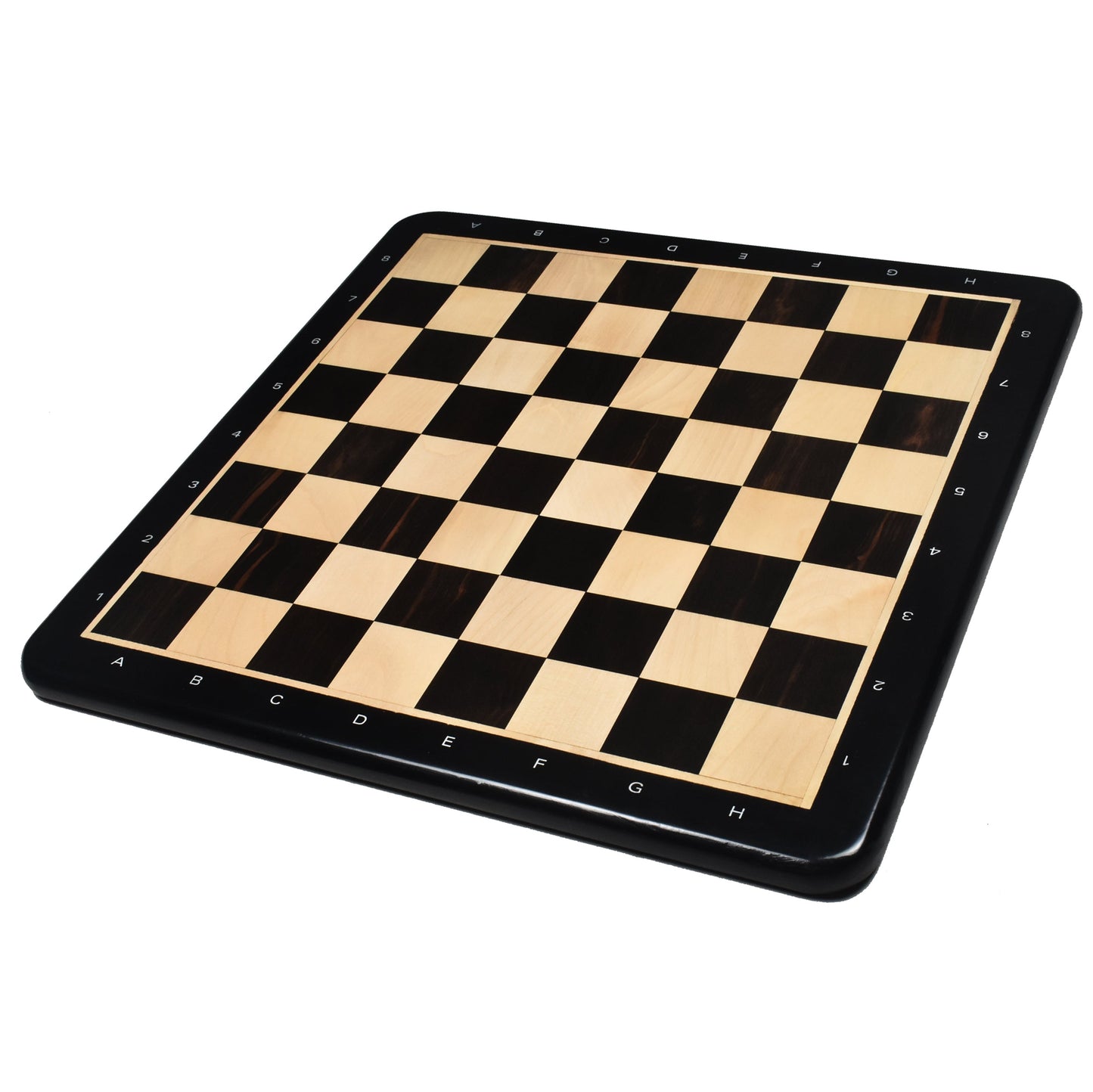 19" Large Solid Inlaid Ebony & Maple Wood Chess board - 50mm square-Algebraic Notations