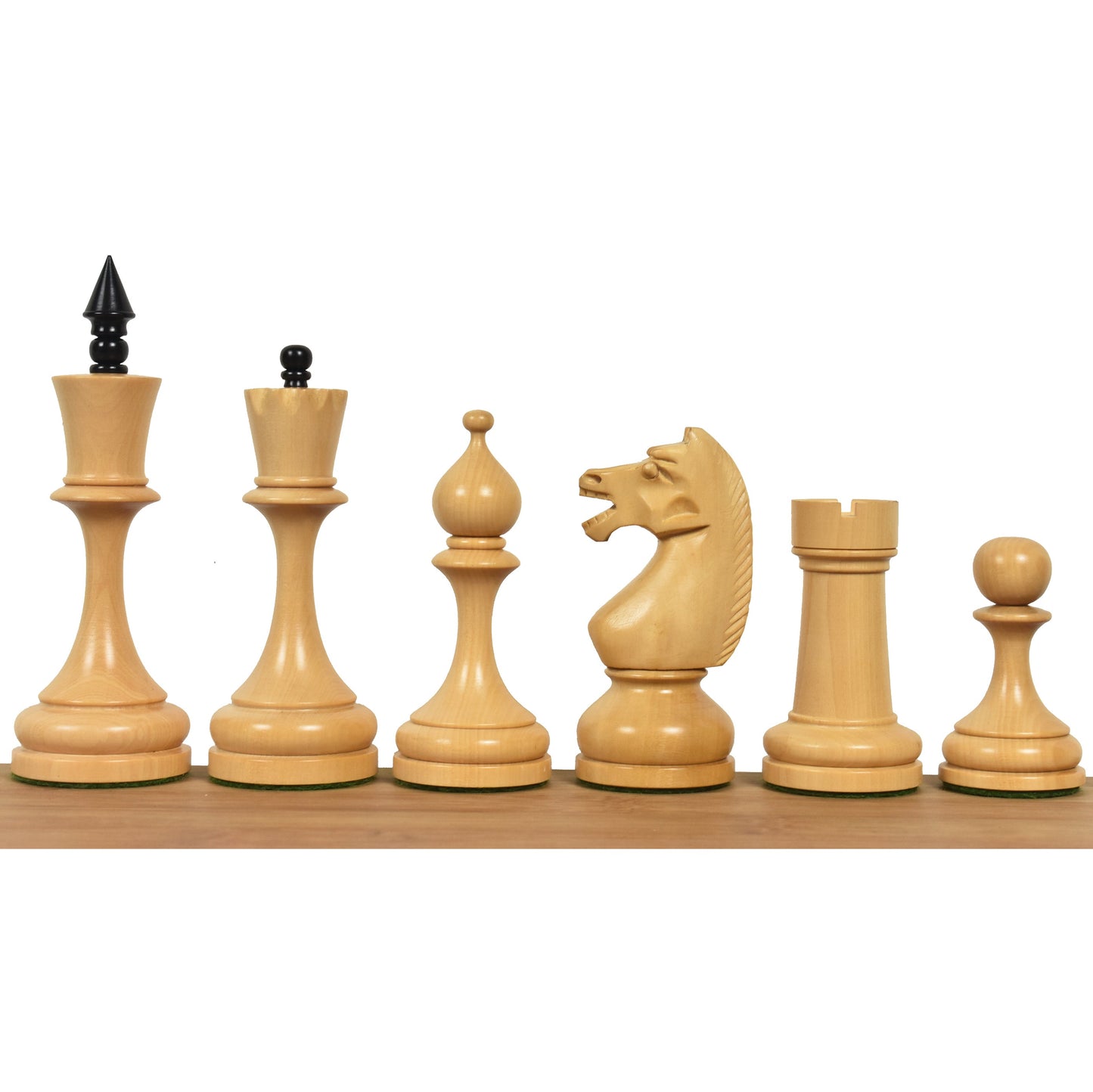 4.5" Circa 1960's Soviet Russian Chess Set- Chess Pieces Only-Double Weighted Boxwood