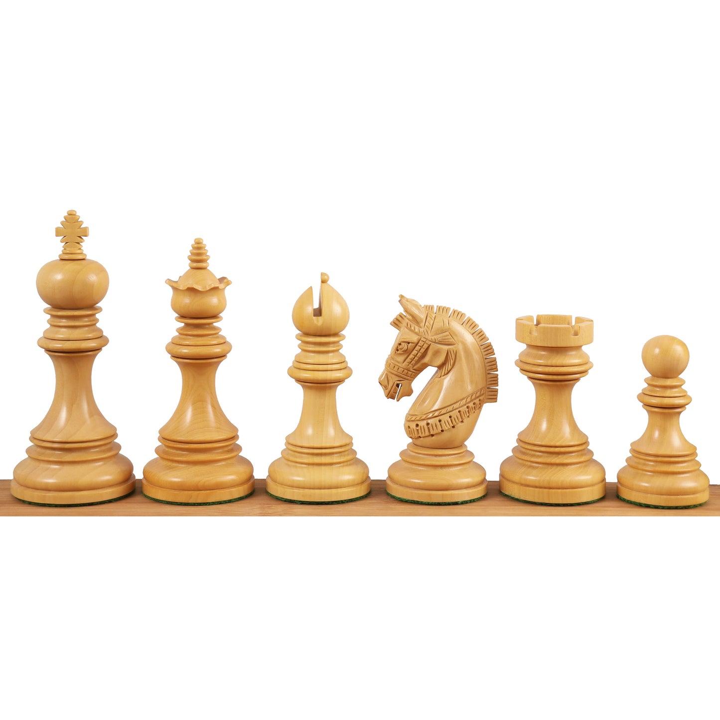 Combo of 4.1" Stallion Staunton Luxury Ebony Wood Chess Pieces with 23" Large Ebony & Maple Wood Chessboard and Storage Box