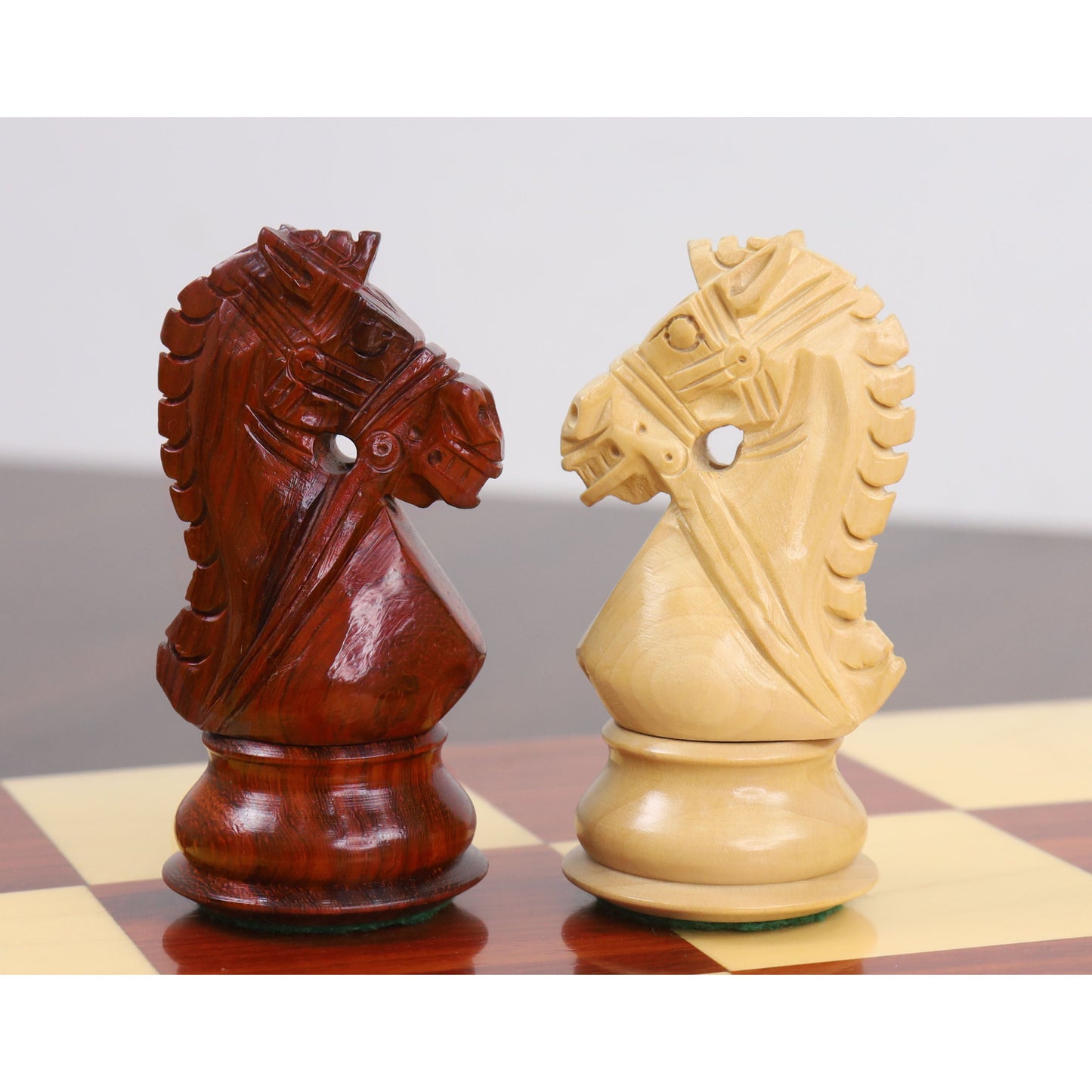 3.9" Bridle Staunton Luxury Chess Set- Chess Pieces Only - Bud Rosewood & Boxwood