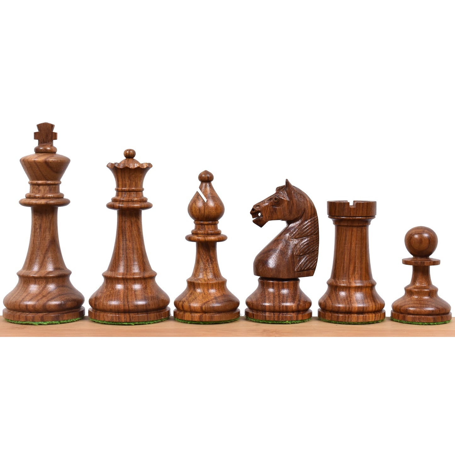 French Grandmaster's Staunton Chess Set- Chess Pieces Only- Golden Rosewood - 4.1" King