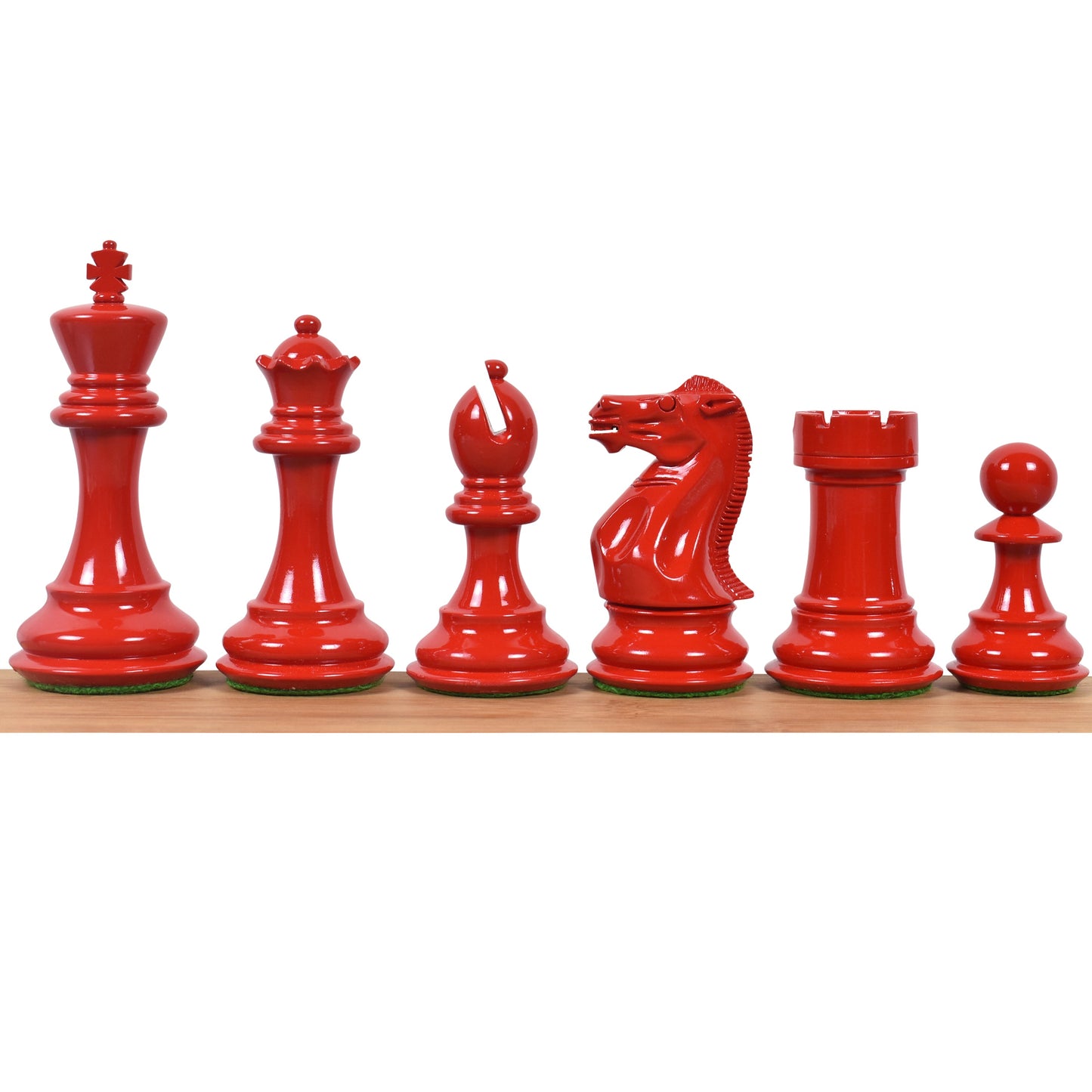 4.1" Pro Staunton Weighted Red & White Painted Wooden Chess Set- Chess Pieces Only - 4 queens