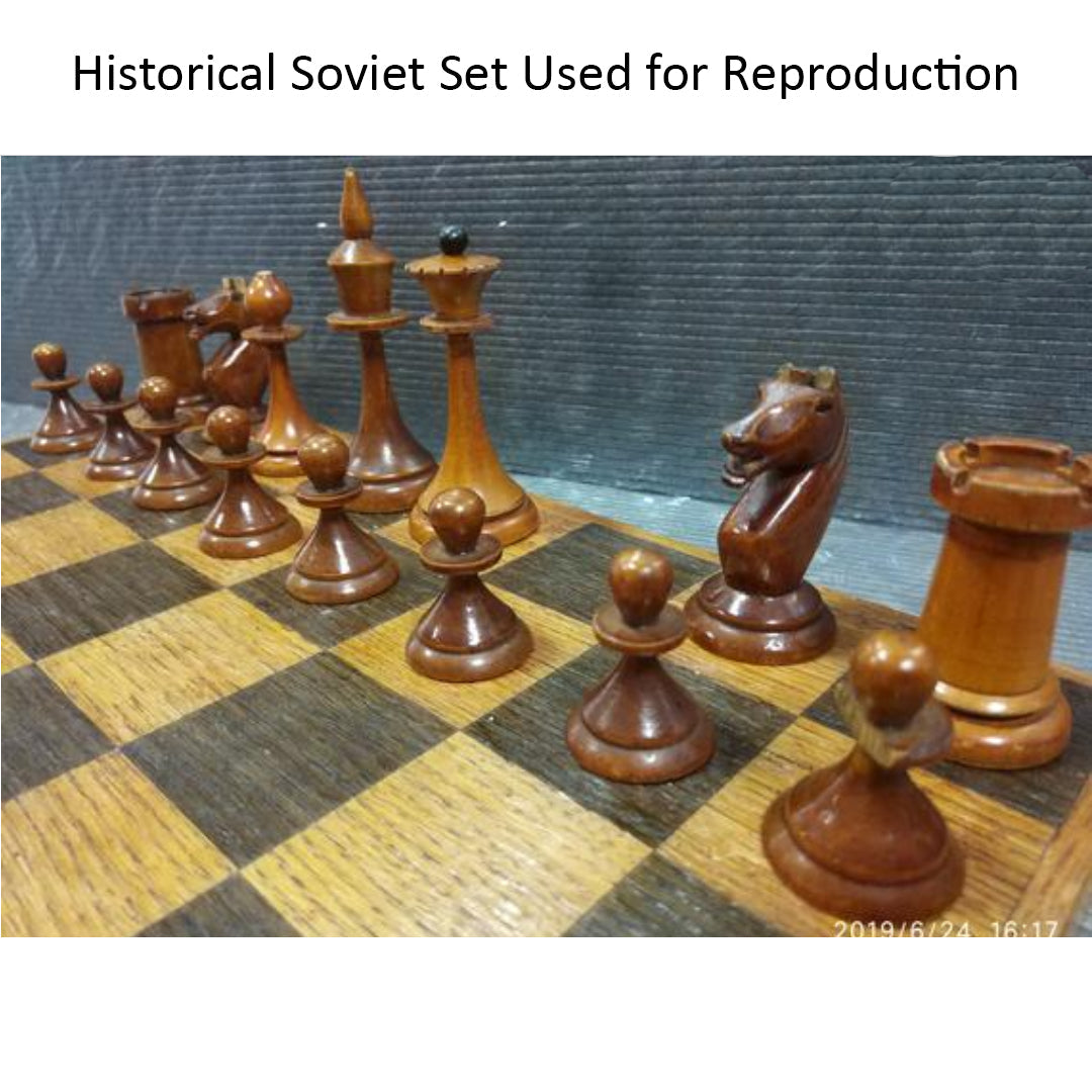 4.5" Circa 1960's Soviet Russian Chess Set- Chess Pieces Only-Double Weighted Boxwood