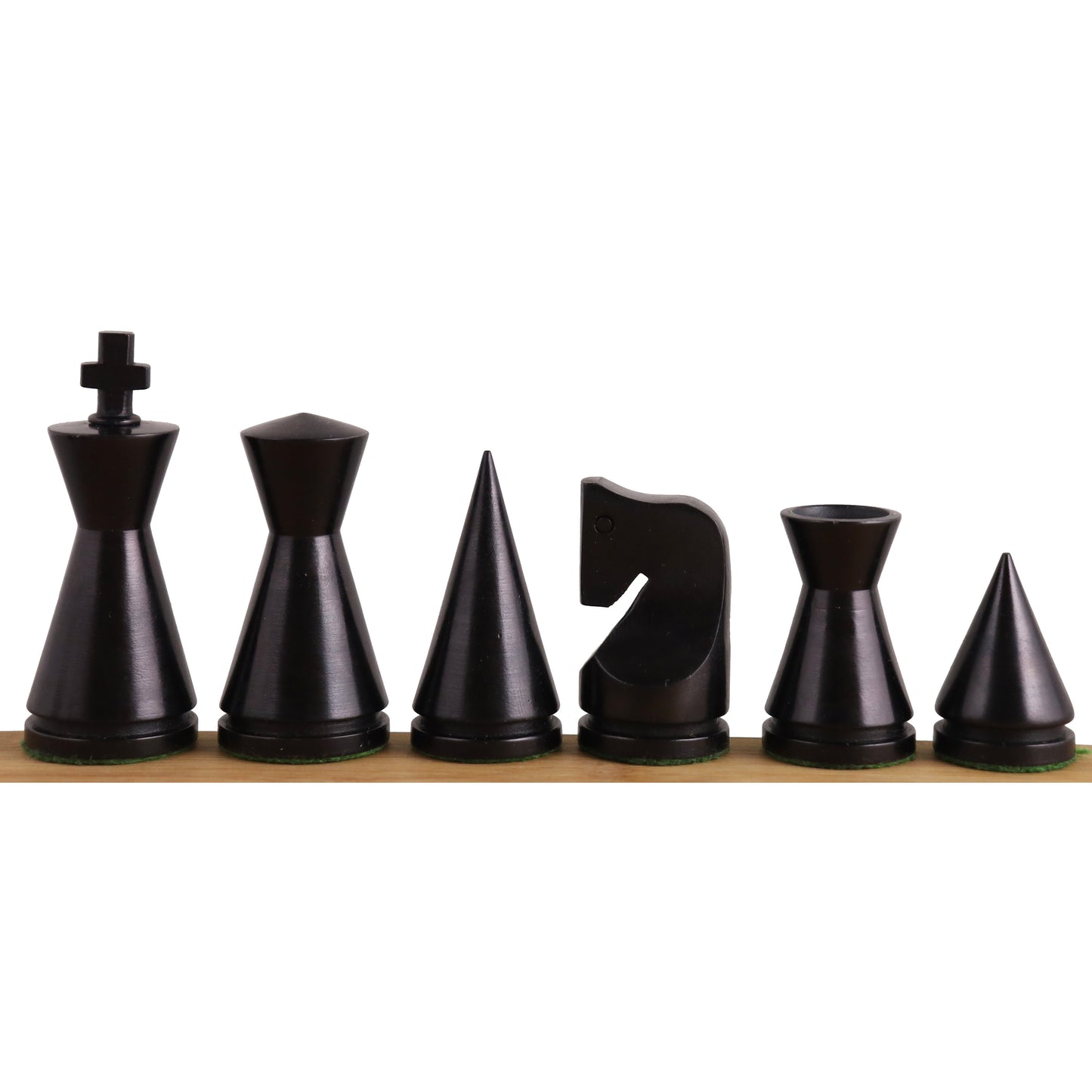 3.1" Russian Poni Minimalist Chess Set- Chess Pieces Only - Ebonised Boxwood & Boxwood