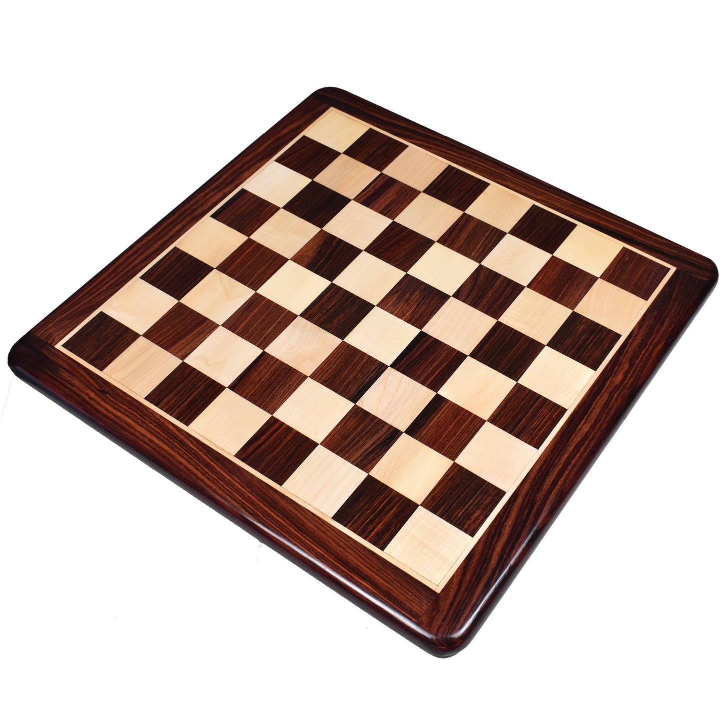 21 inches Large Flat Chess board Rosewood & Maple Wood - Square of 55 mm