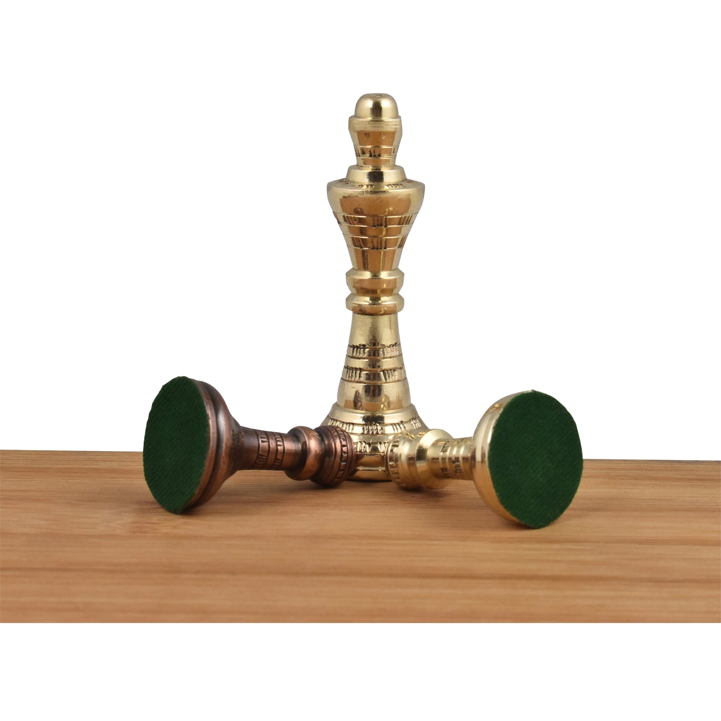 Staunton Inspired Brass Metal Luxury Chess Pieces & Board Set - 12" -Copper & Gold- Unique Art Work