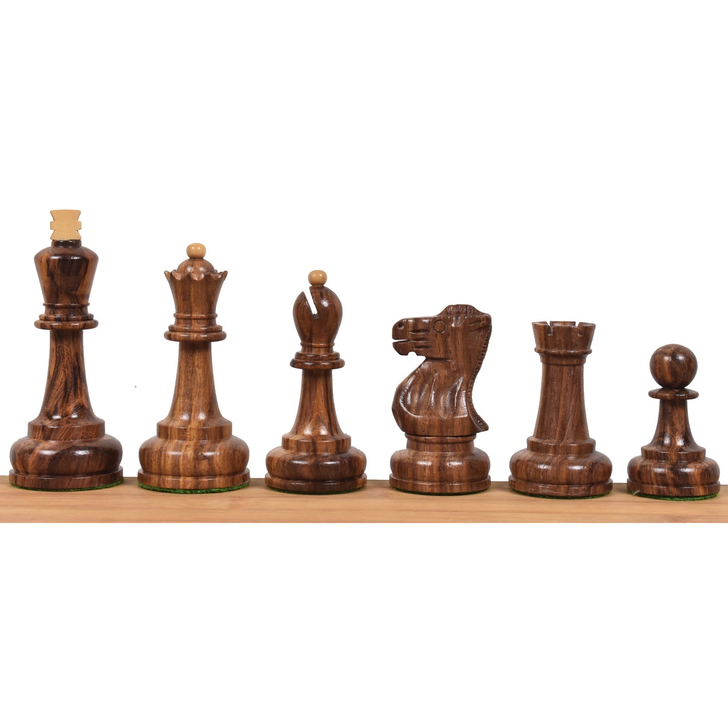 3.7" Soviet Großmeister Supreme Chess Set- Chess Pieces Only- Weighted Golden Rosewood