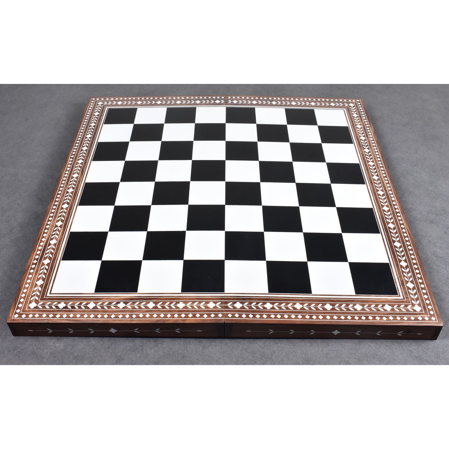 24" Large Wooden Folding Chess Board- Sheesham & Acrylic Ivory - 65 mm square