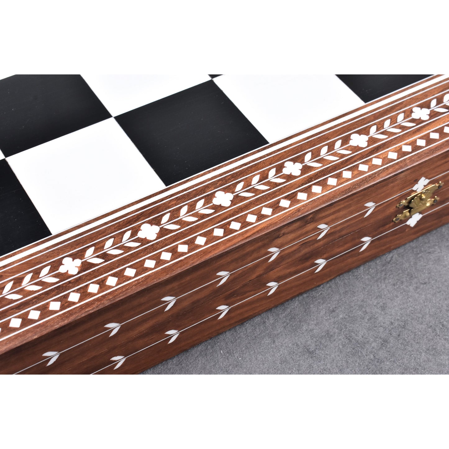 24" Large Wooden Folding Chess Board- Sheesham & Acrylic Ivory - 65 mm square