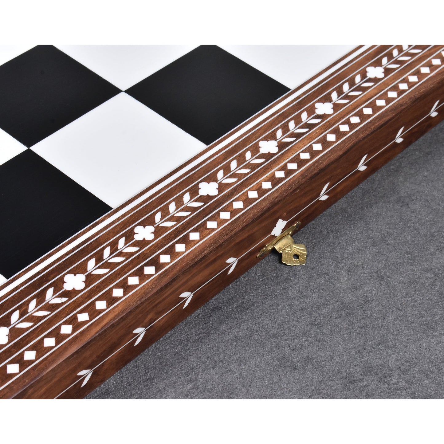 24" Large Wooden Folding Chess Board- Sheesham & Acrylic Ivory - 65 mm square