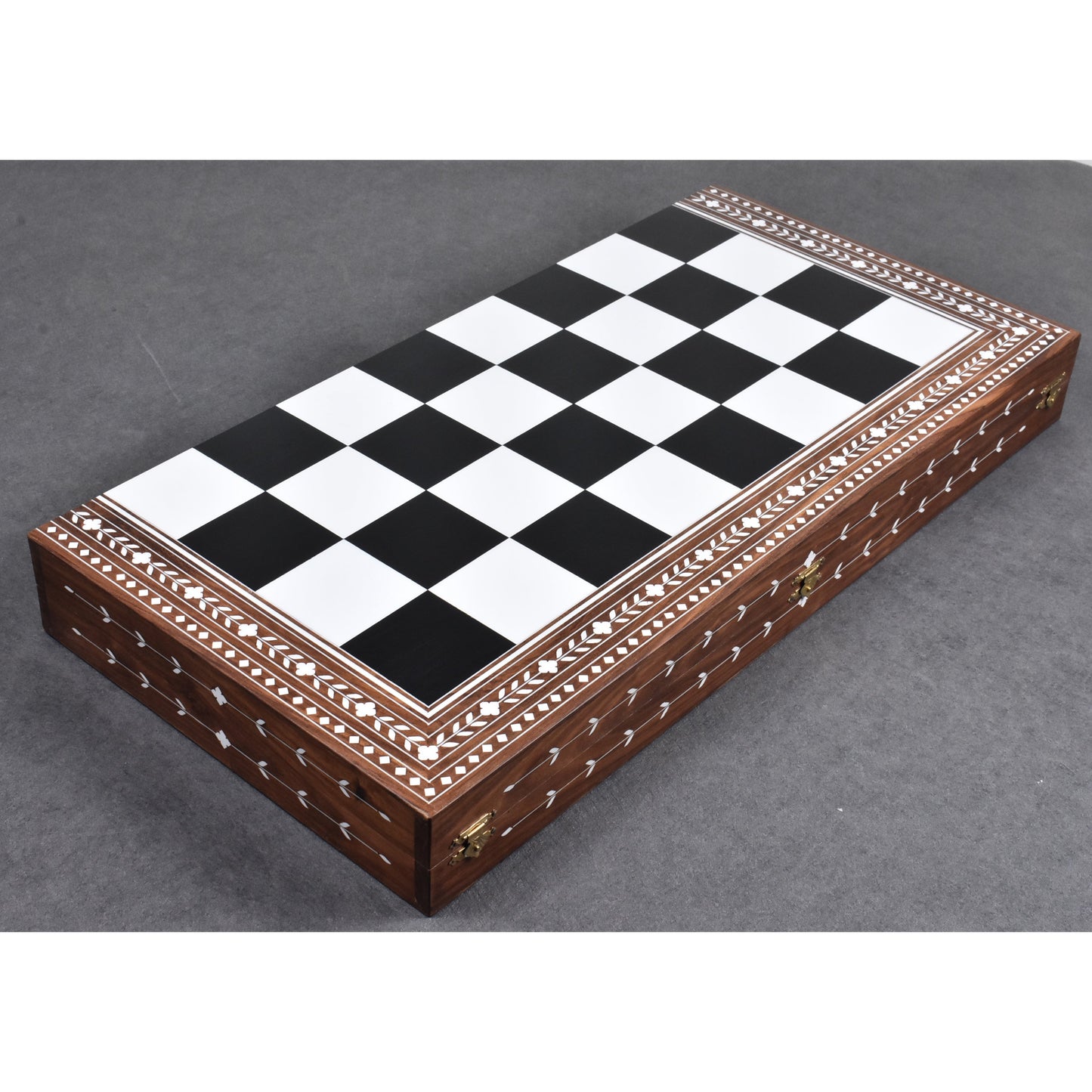 24" Large Wooden Folding Chess Board- Sheesham & Acrylic Ivory - 65 mm square
