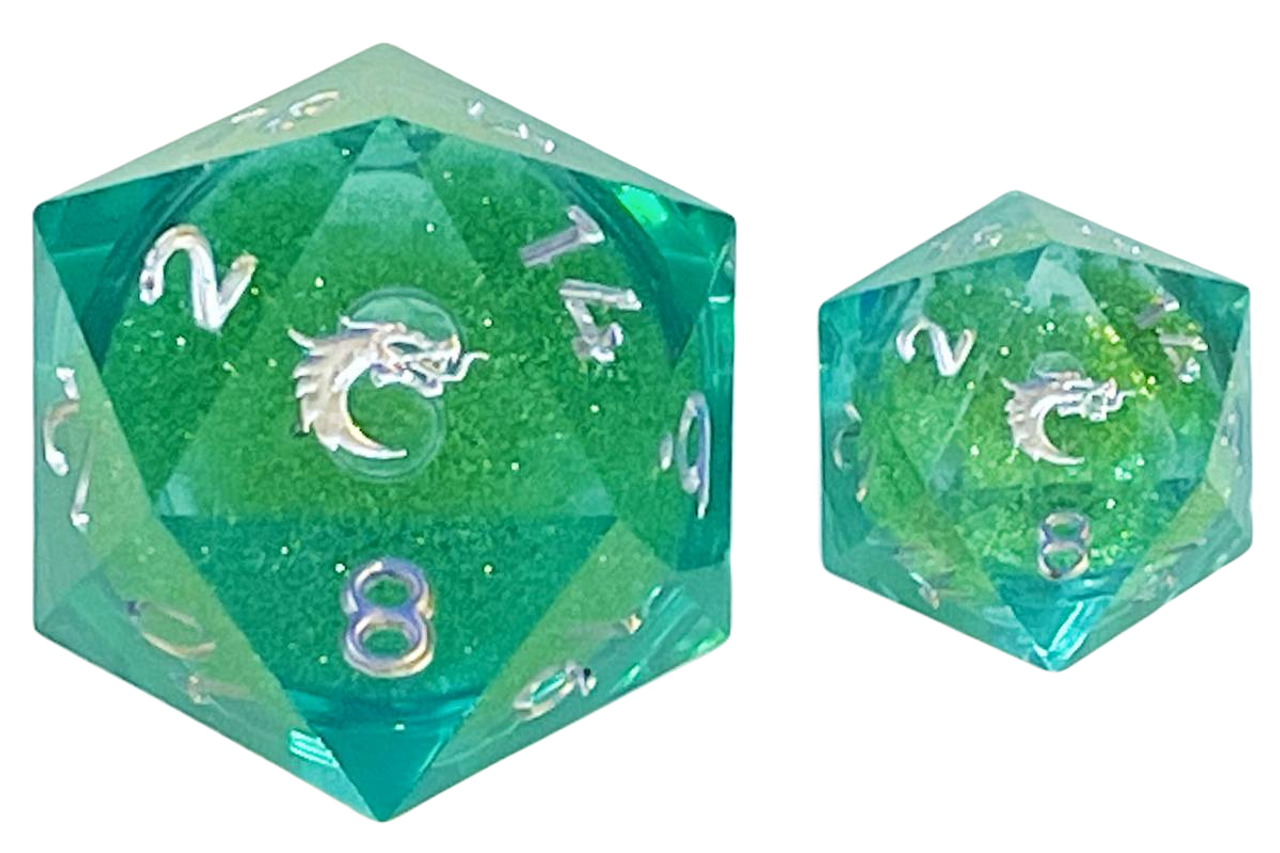 Old School Sharp Edged 35mm D20: Liquid Infused - Emerald Fury