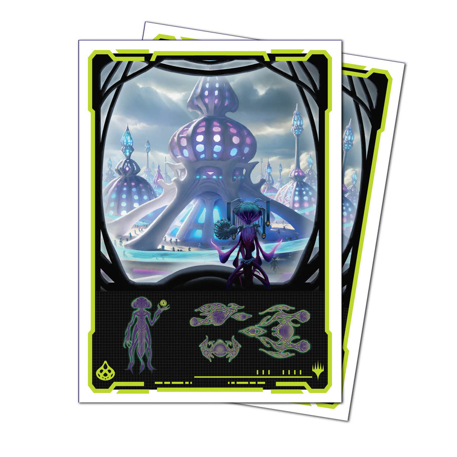 Magic the Gathering CCG: Edge of Eternities 105ct Apex Deck Protector sleeves Blue Mythic