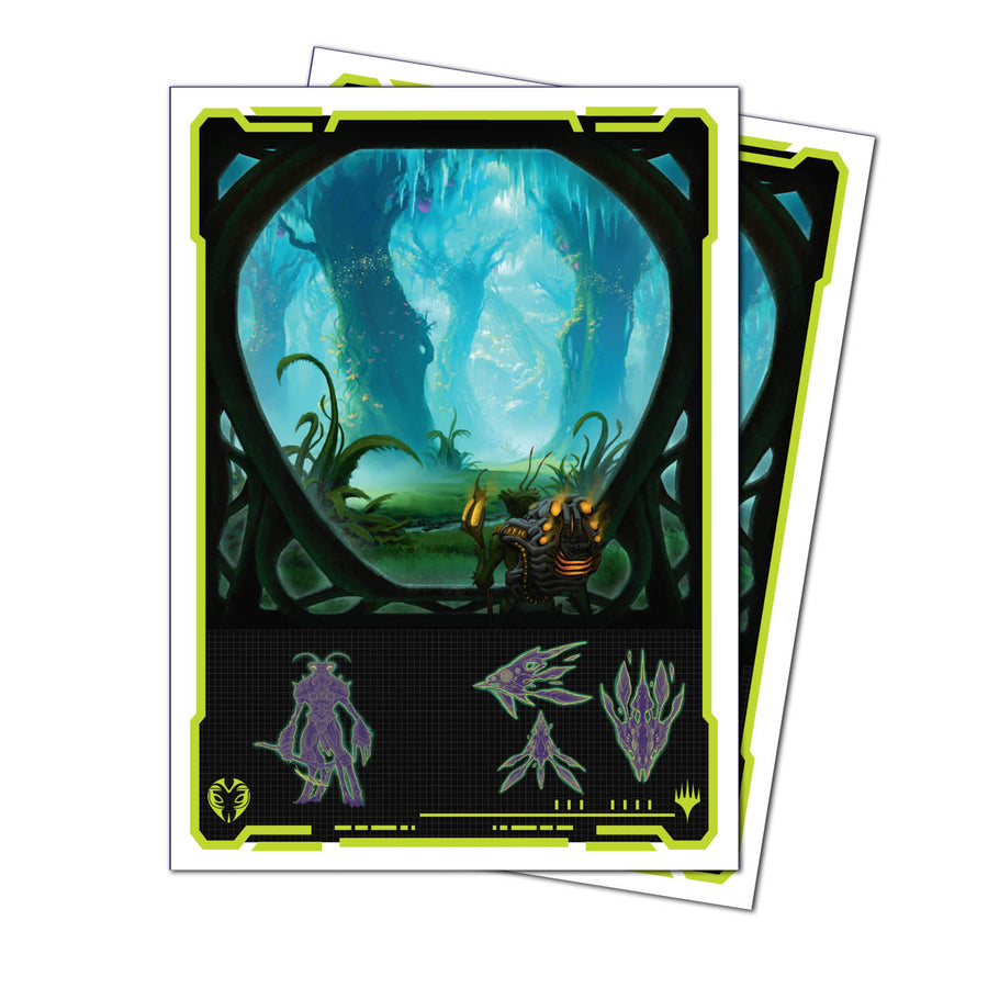 Magic the Gathering CCG: Edge of Eternities 105ct Apex Deck Protector sleeves Green Mythic