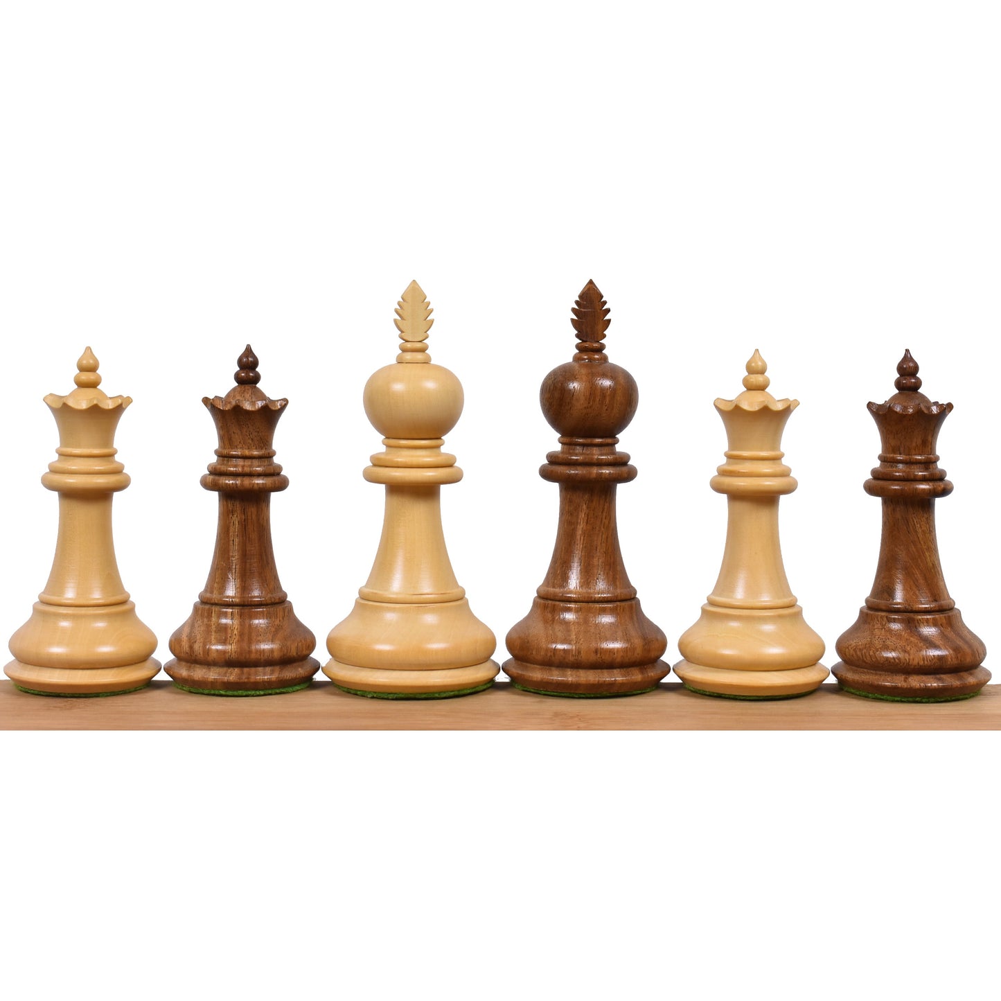 4.2" Executive Staunton Chess Set- Chess Pieces Only - Weighted Golden Rosewood