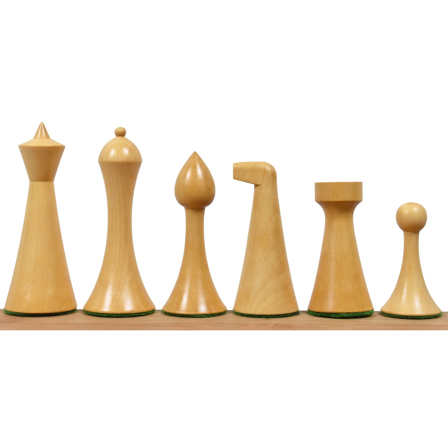 3.6" Herman Ohme Minimalist Chess Set- Chess Pieces Only- Weighted Ebonised Boxwood