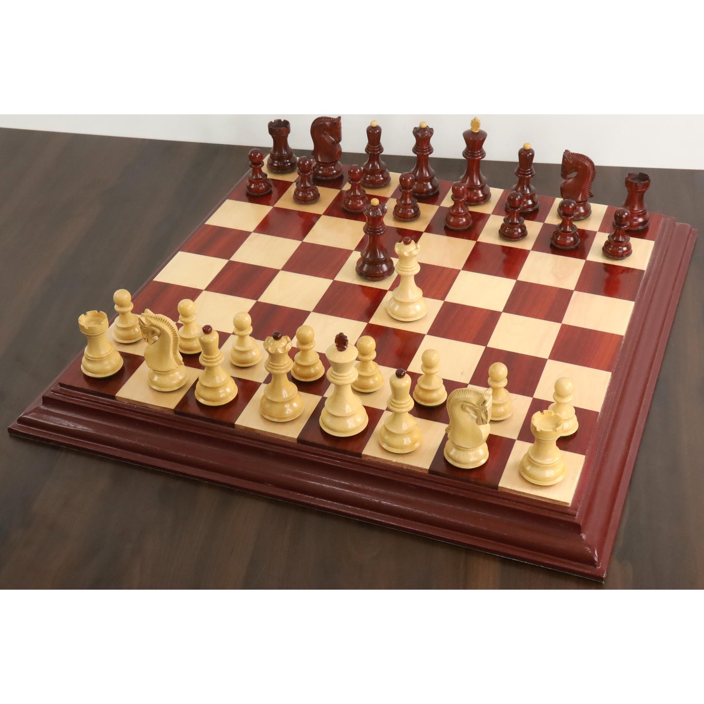 Slightly Imperfect Russian Zagreb 59' Chess Set - Chess Pieces Only - Double Weighted Bud Rose Wood