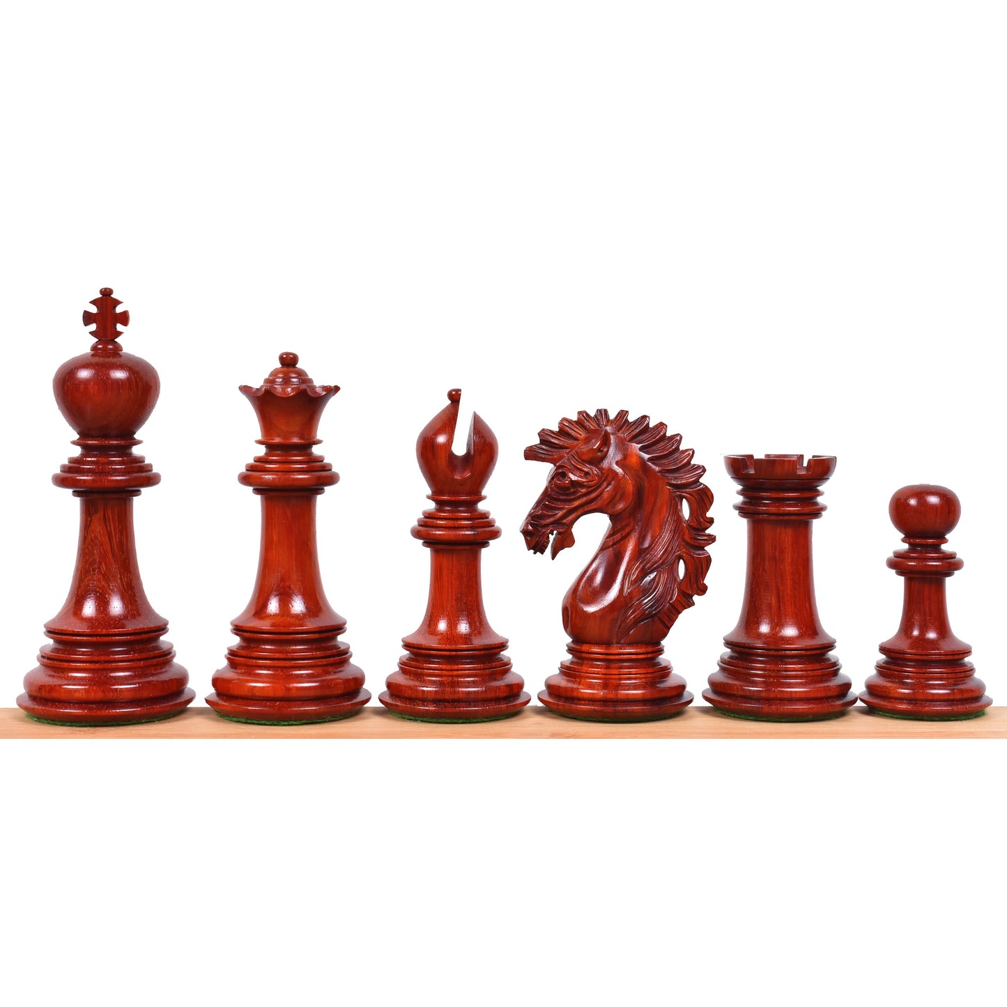 Combo of 4.6" Mogul Staunton Luxury Bud Rose Wood Chess Pieces with Chessboard and Storage Box