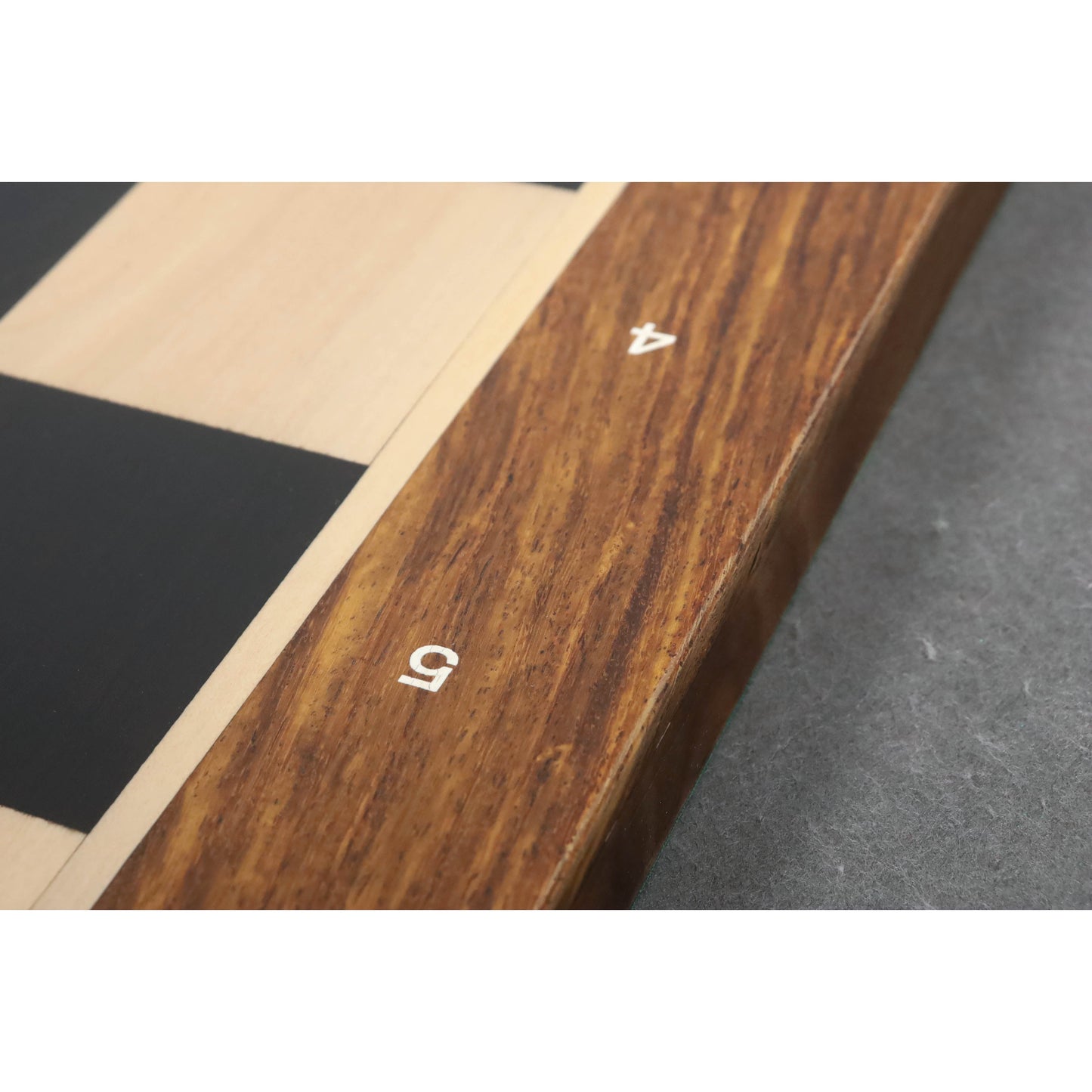 23" Large Solid Ebony & Maple Wood Chessboard 60 mm Square - Algebraic notations