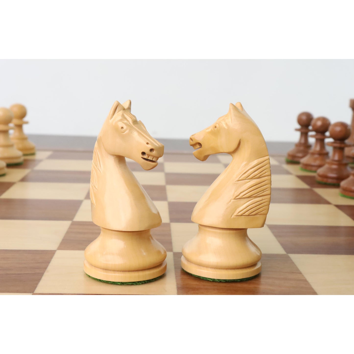French Grandmaster's Staunton Chess Set- Chess Pieces Only- Golden Rosewood - 4.1" King