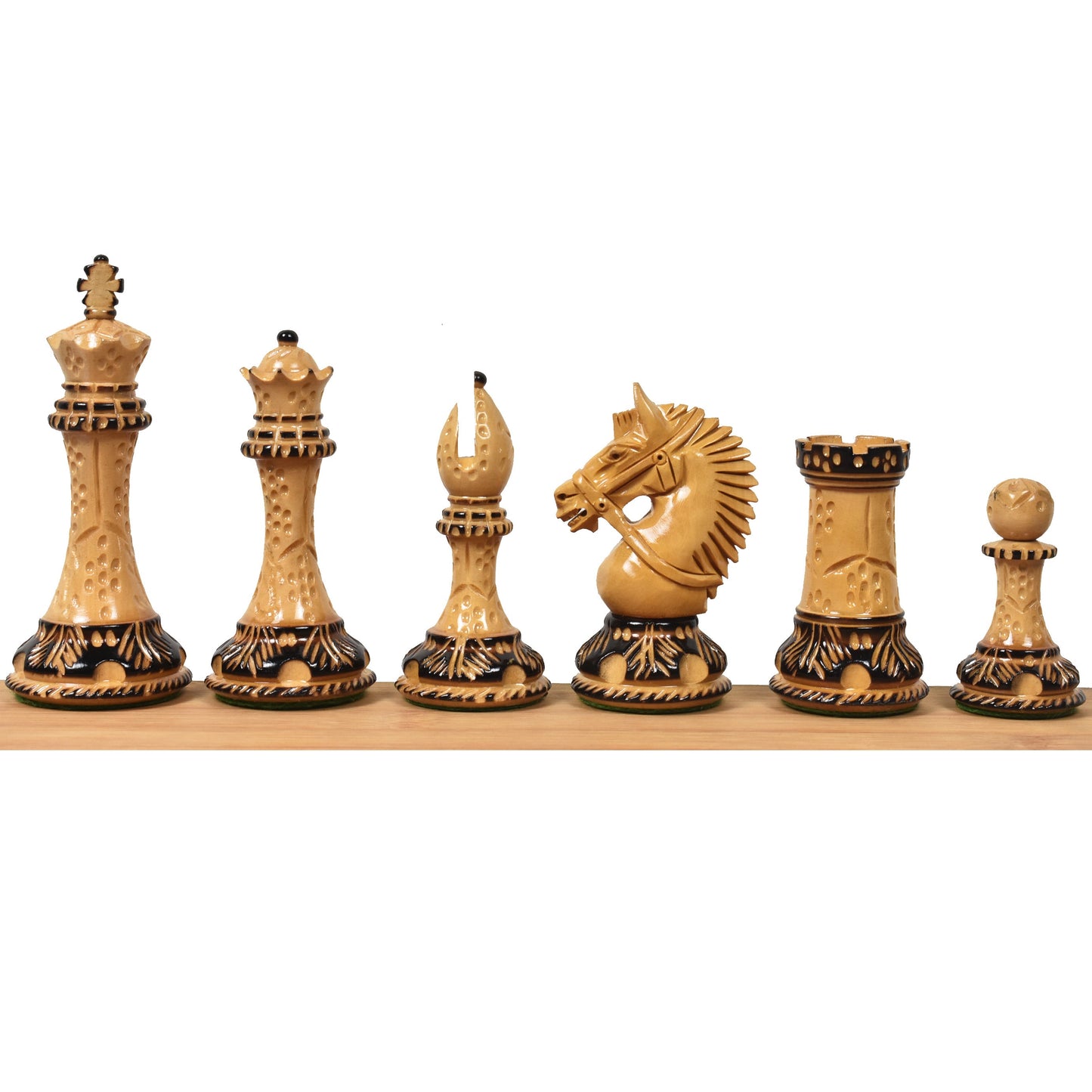 4.2" American Staunton Luxury Chess Set- Chess Pieces Only-Hand Carved Weighted Boxwood