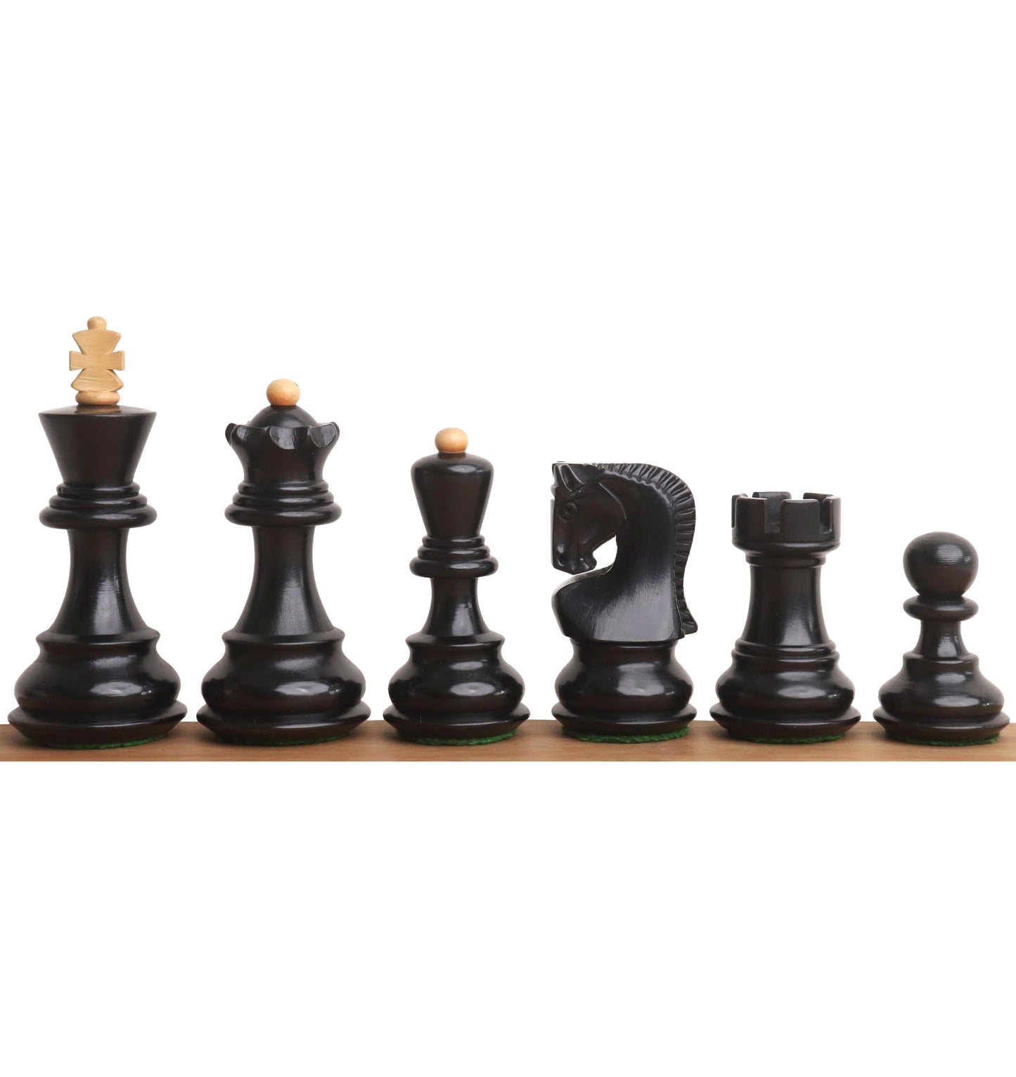 3.1" Russian Zagreb Chess Set- Chess Pieces Only - Weighted Ebonised Boxwood