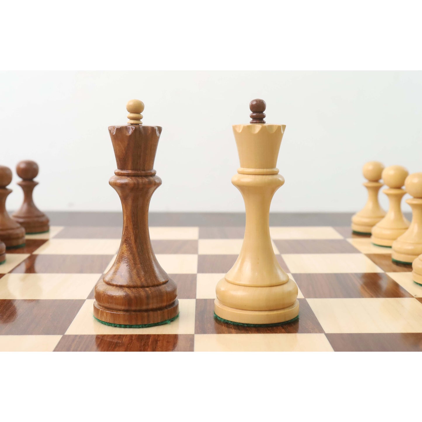 Slightly Imperfect 4.5" Soviet Russian 1960's Chess Set - Chess Pieces Only-Double Weighted Golden Rosewood
