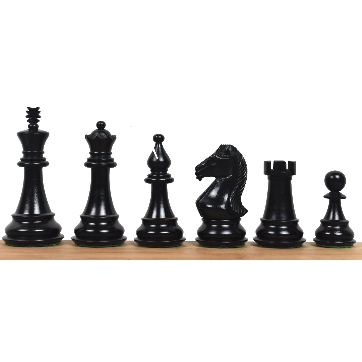 4" Majestic Series Staunton Chess Set- Chess Pieces Only-Double Weight Ebonised boxwood