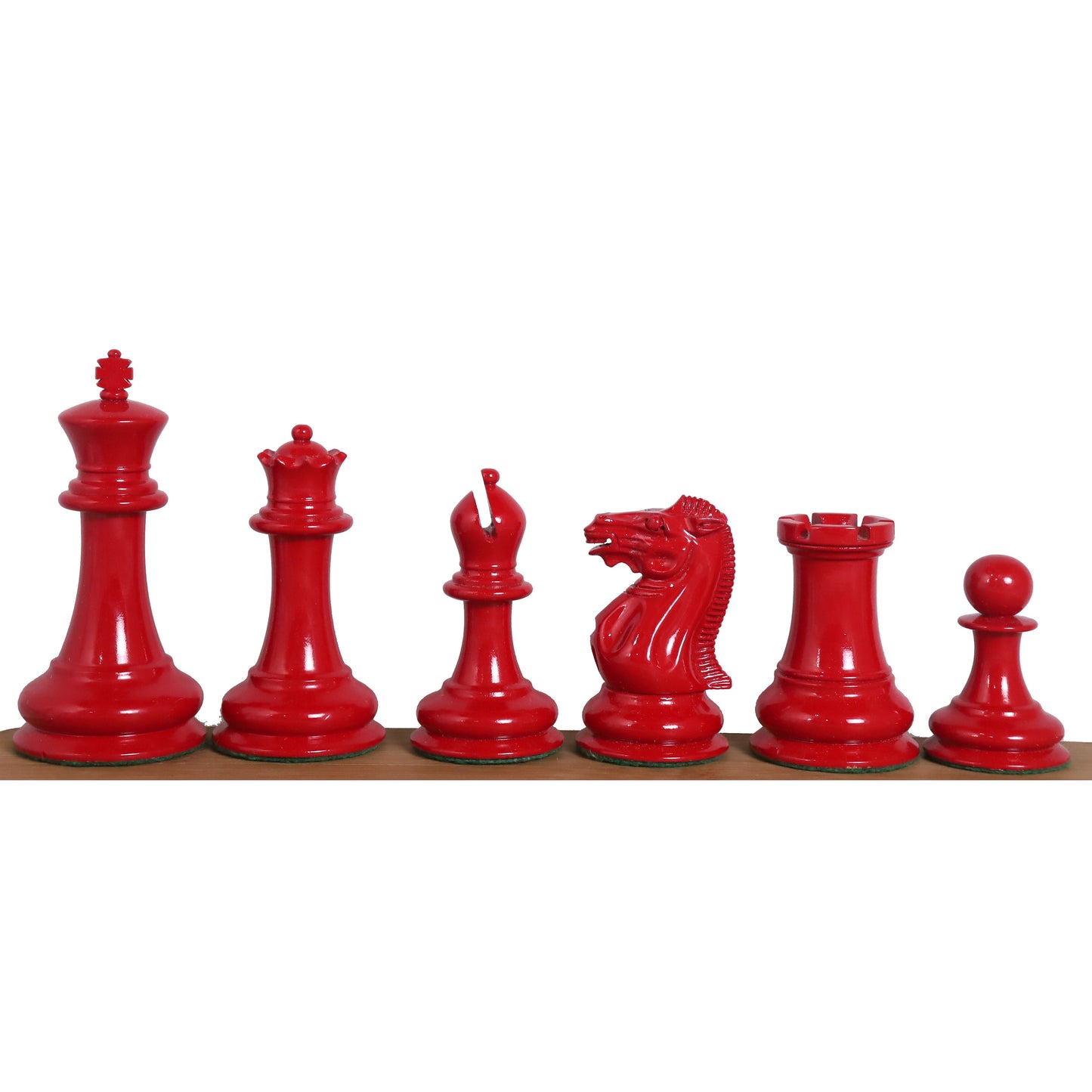 1849 Jacques Cook Staunton Collectors Chess Set- Chess Pieces Only - Red & White - 3.75"