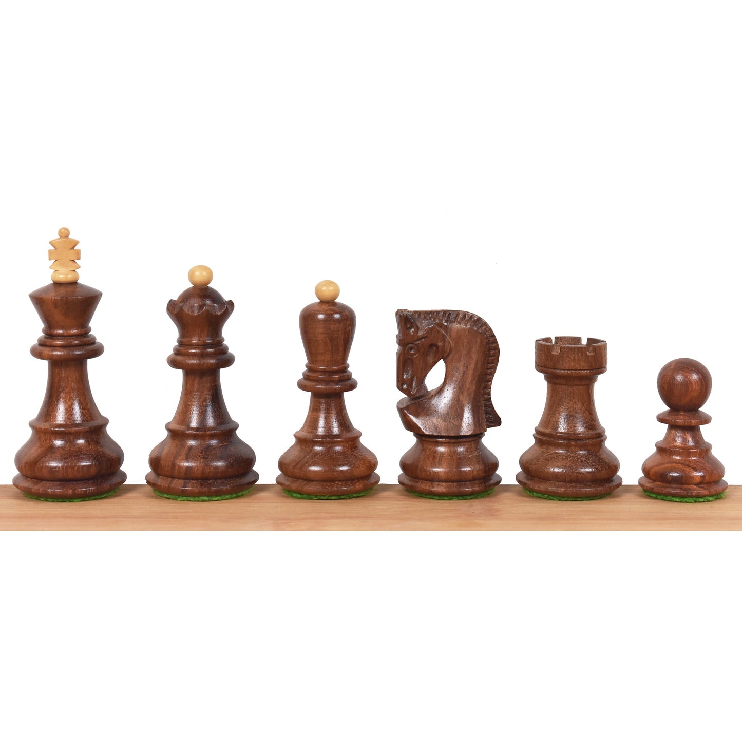 2.6″ Russian Zagreb Chess Set- Chess Pieces Only – Weighted Golden Rose wood & Boxwood