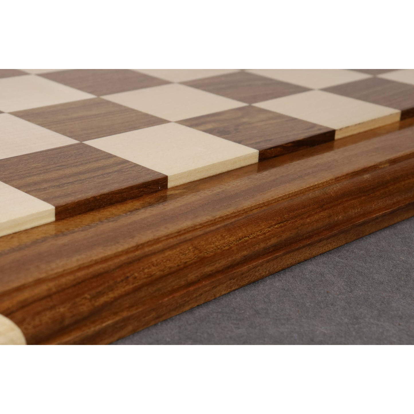 21" Golden Rosewood & Maple Wood Luxury Chessboard - 55 mm Square- Carved Border