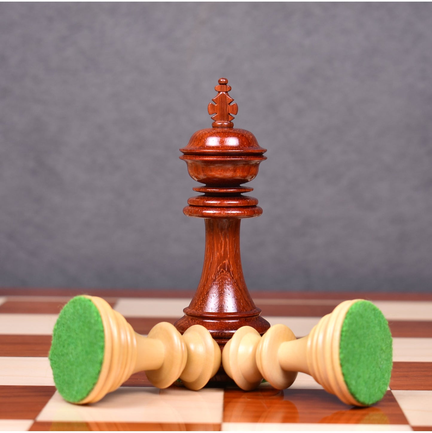 Combo of Dragon Luxury Staunton Chess Set - Pieces in Bud Rosewood with 23" Chessboard and Storage Box