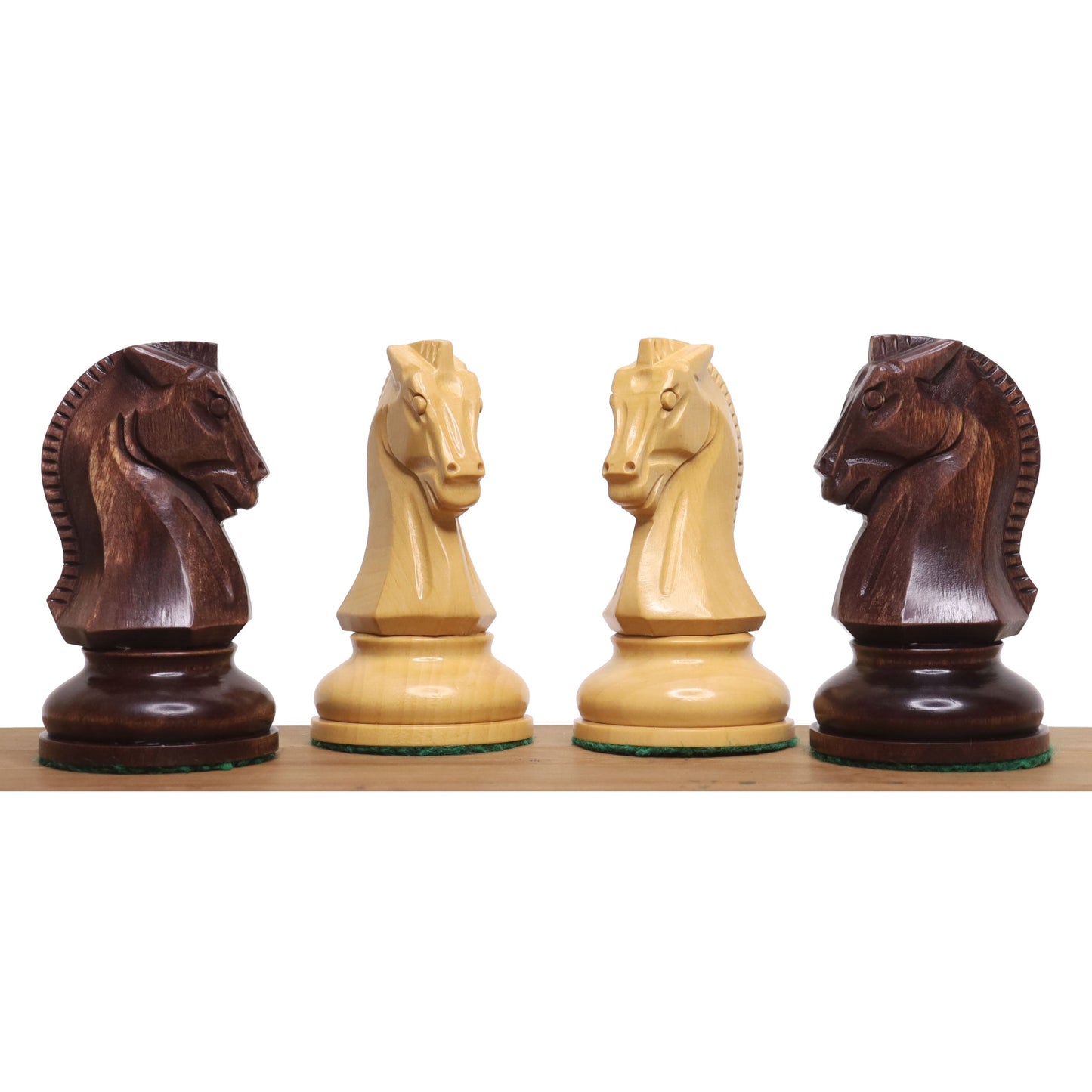 1950s' Fischer Dubrovnik Chess Set- Chess Pieces Only - Unweighted Base - Mahogany Stained Boxwood