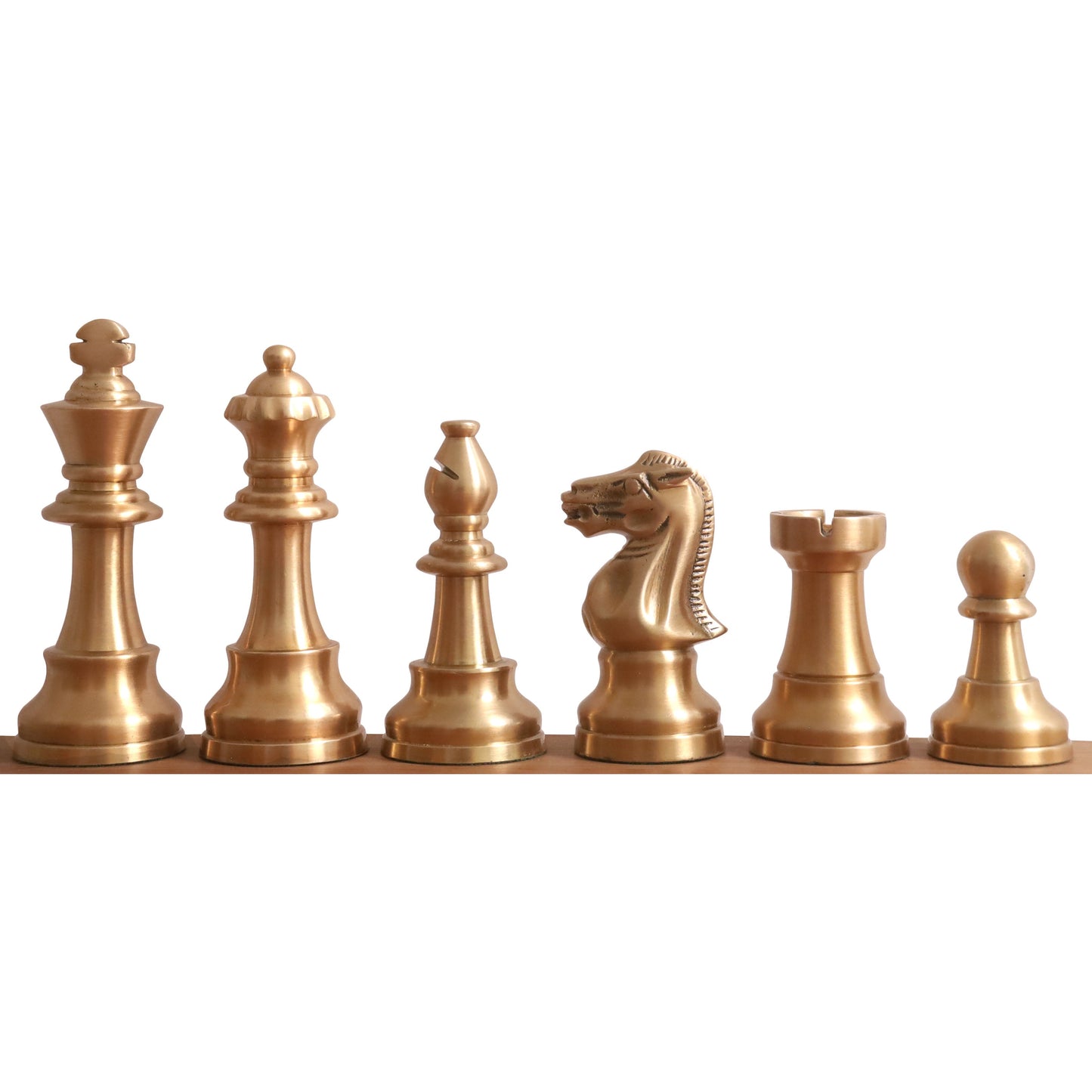 3.2" Pro Staunton Brass Metal Luxury Chess Set - Pieces Only- Antiqued Copper