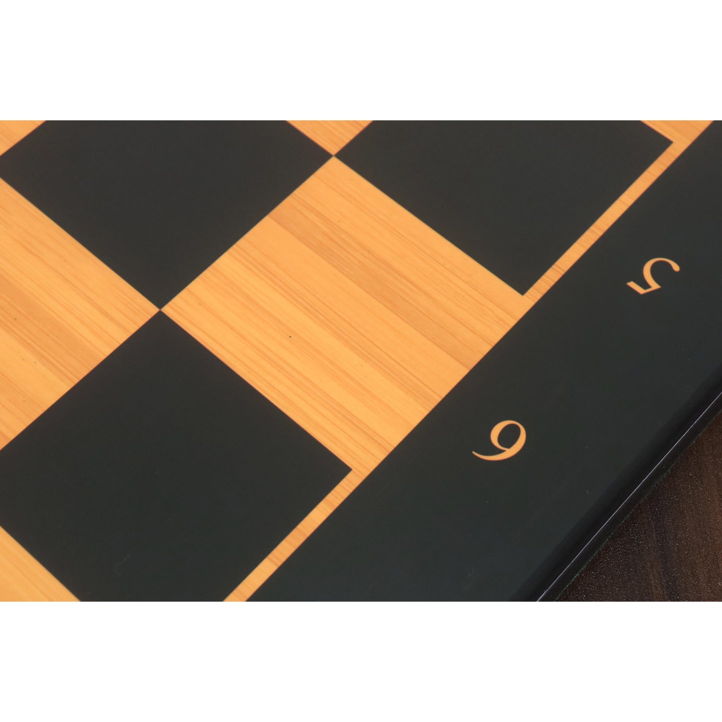 Slightly Imperfect 21" Wooden Printed Chess Board with Notations - Antique Boxwood & Ebony- 55mm square- Matt Finish