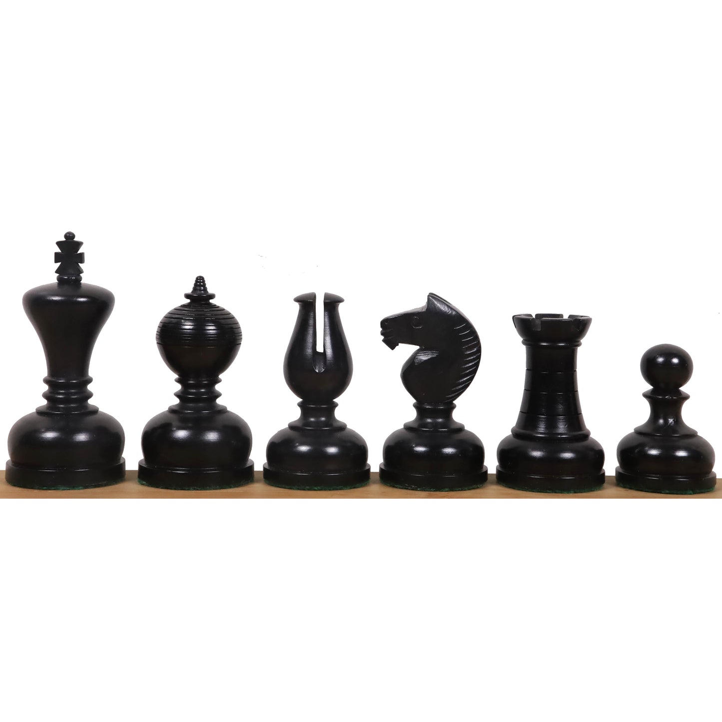 Slightly Imperfect 3.1" Library Series Staunton Chess Set - Chess Pieces Only - Weighted Ebonised Boxwood