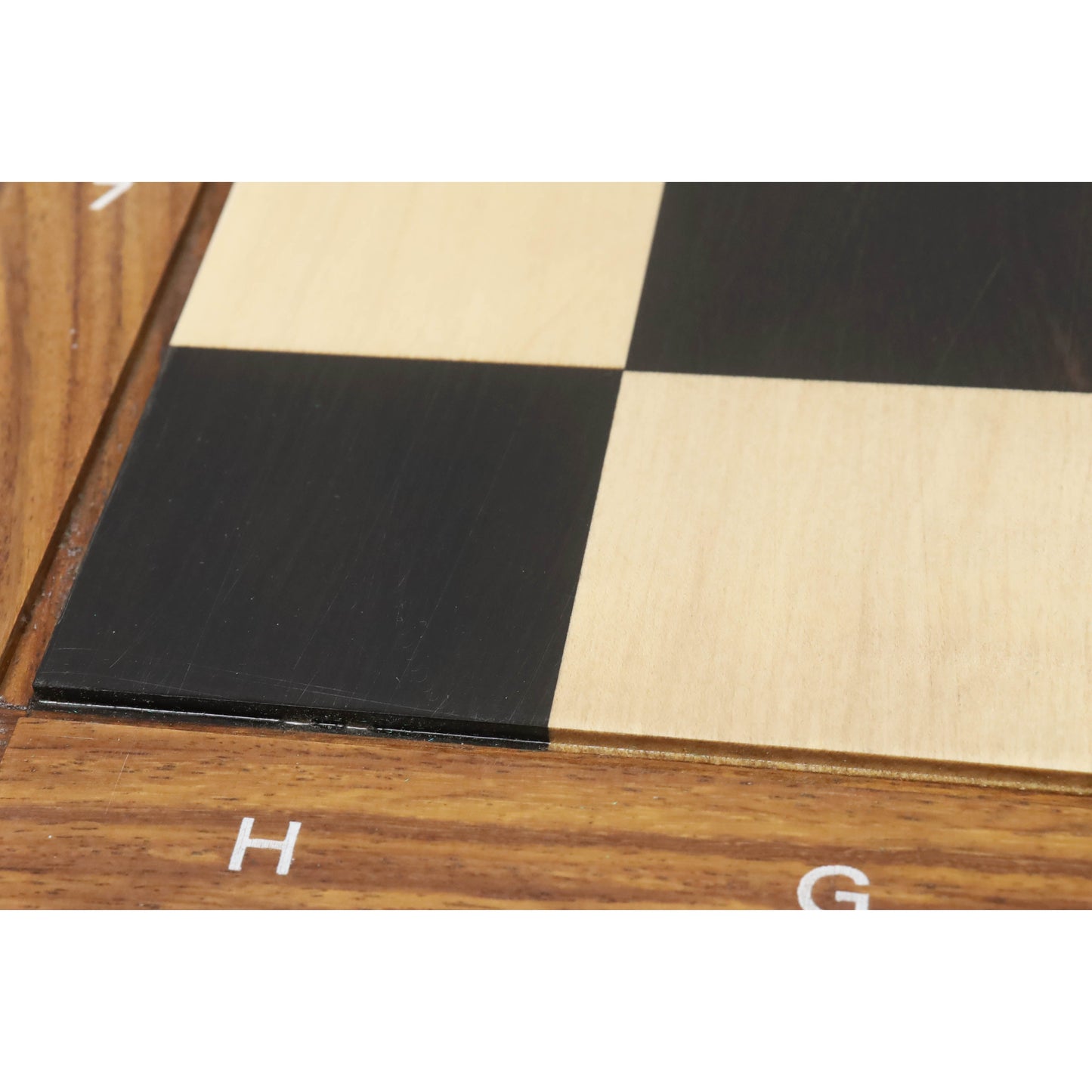 21" Solid Ebony & Maple Wood Chess Board With Notations - 55 mm square - Matt Finish