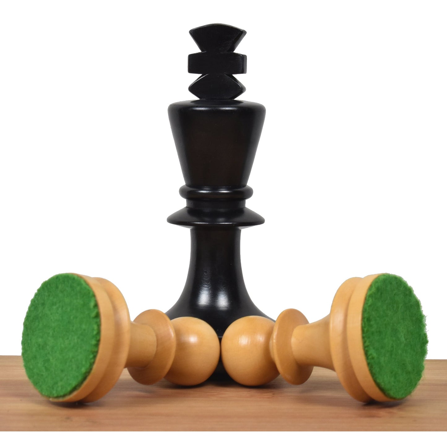 3.8" Romanian Hungarian Chess Set- Chess Pieces Only - Weighted Ebonised Boxwood