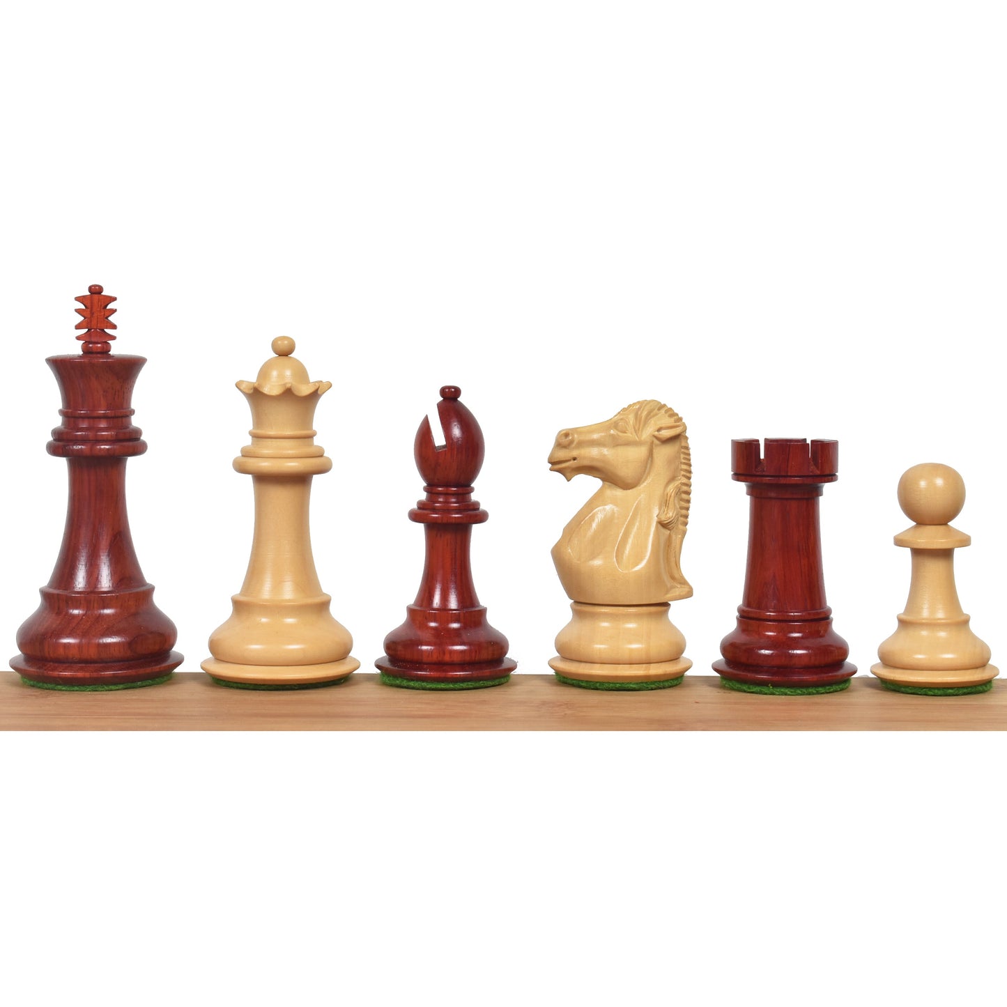 3.9" Royal Knight Staunton Chess Set- Chess Pieces Only- Triple Weighted Bud Rose Wood