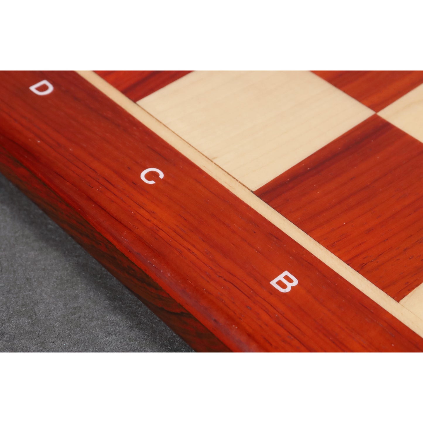 21" Chess board -Solid Bud Rosewood and Maple- 55 mm square- Algebraic Notations
