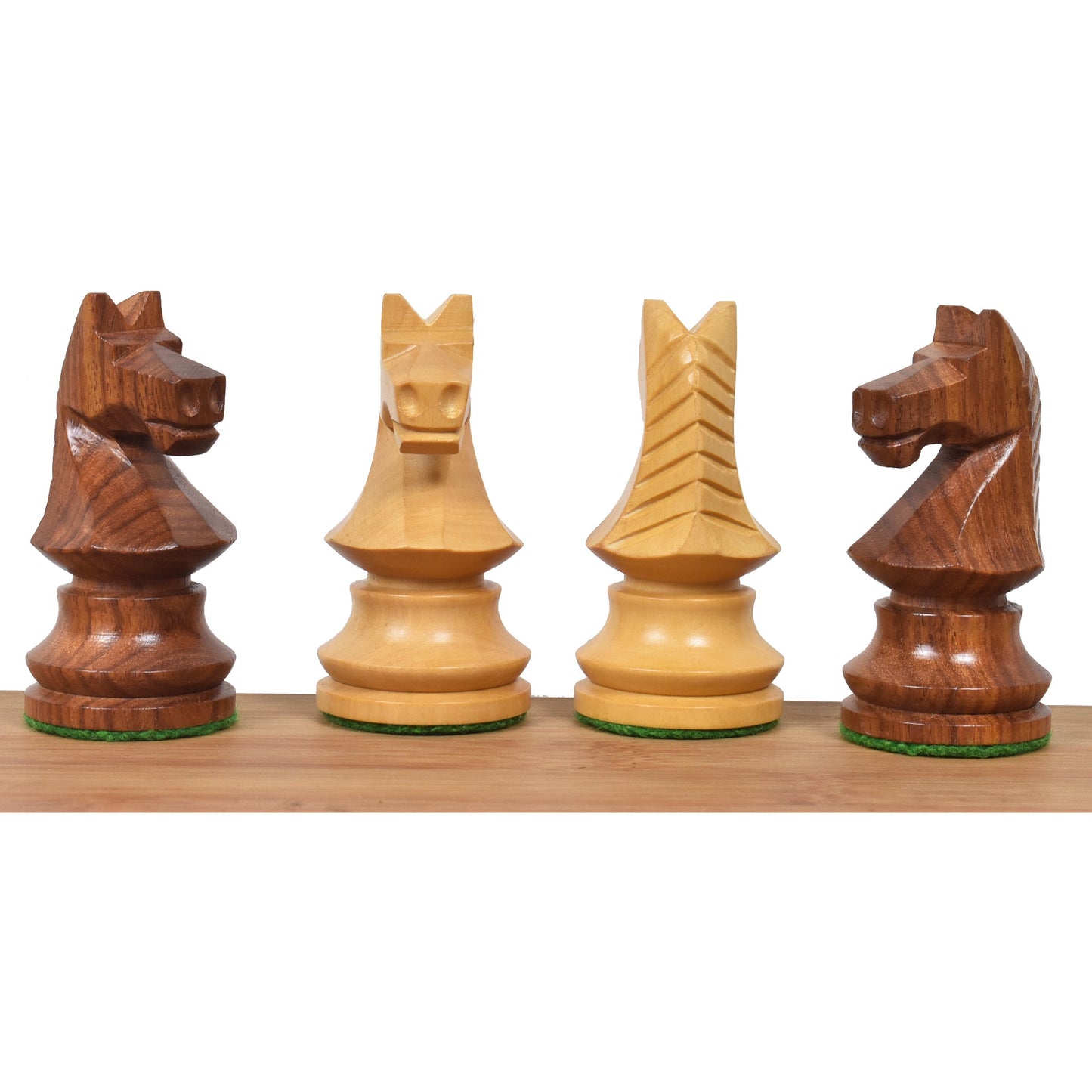 3.8" Romanian Hungarian Chess Set- Chess Pieces Only - Weighted Golden Rosewood