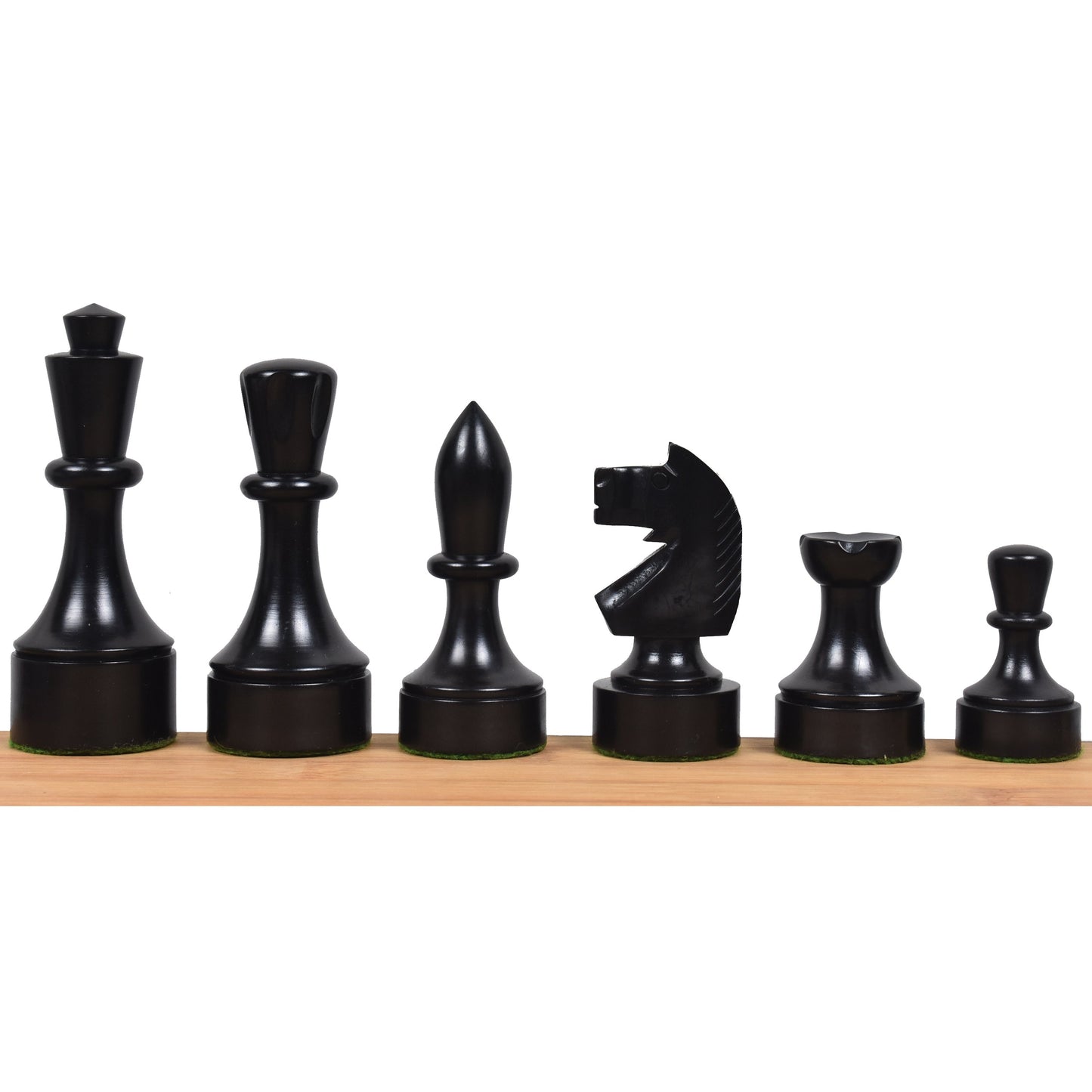 Bundesform German Staunton Alternative Chess Set- Chess Pieces Only- Ebonised Boxwood - 3.8"